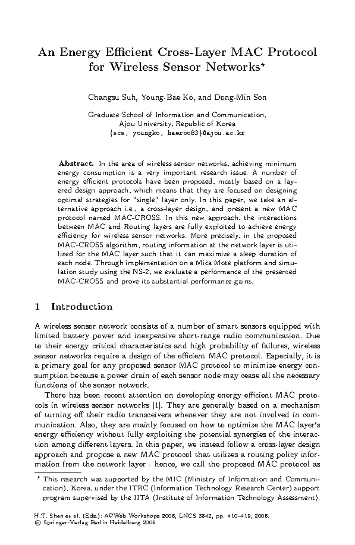 An Enhanced Cross-layer MAC Design for Energy efficiency in WSN ...