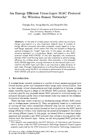 An Enhanced Cross-layer MAC Design for Energy efficiency in WSN ...