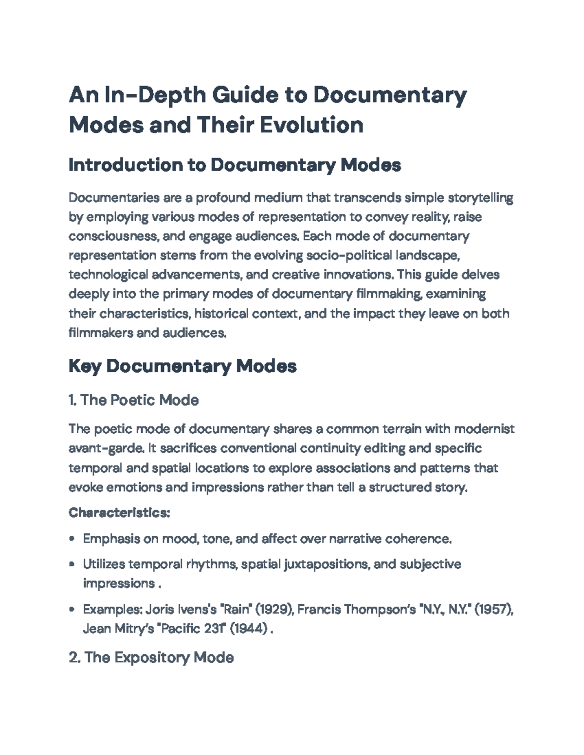 Documentary Filmmaking: An In-Depth Guide to Documentary Modes - An In ...