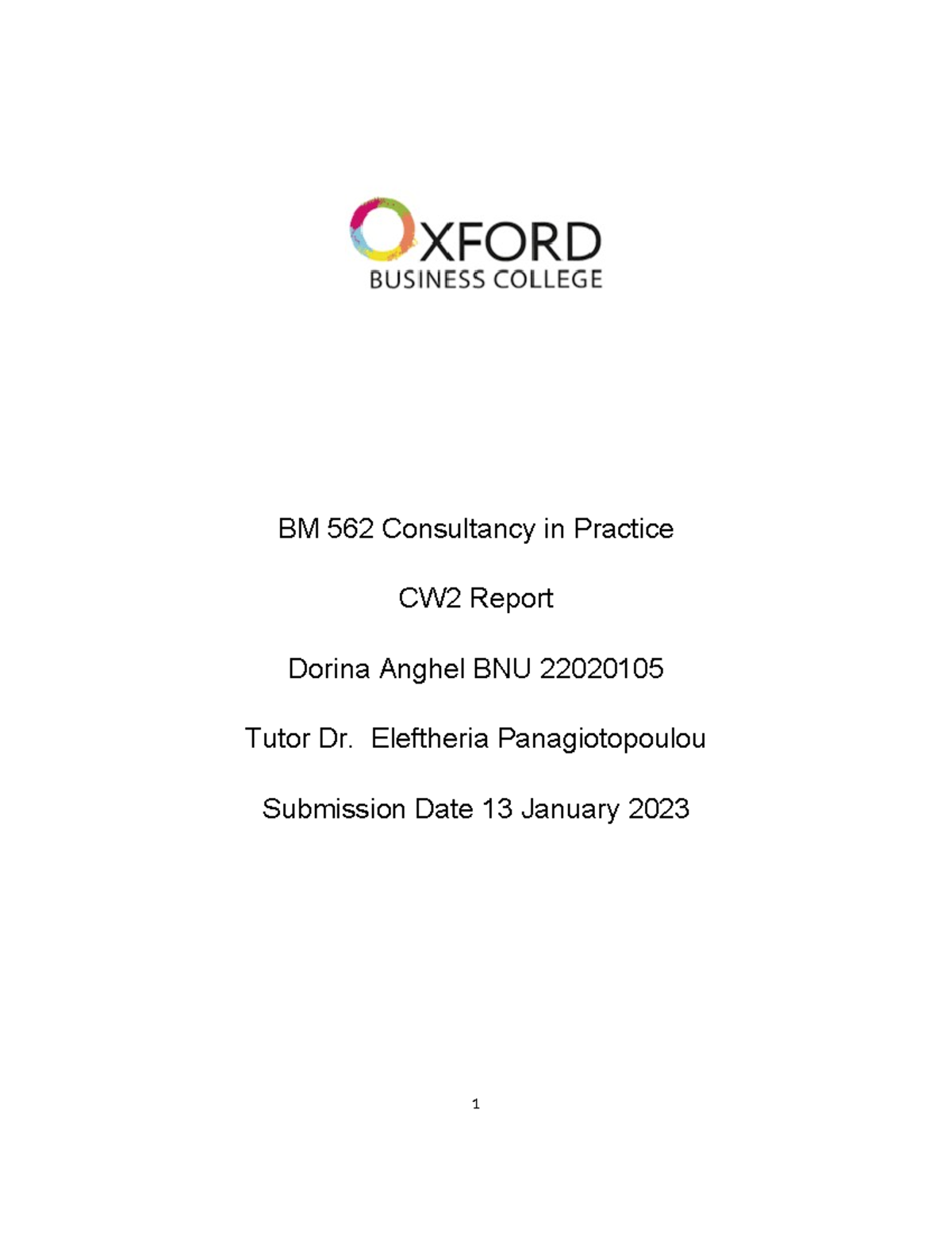 BM 562 CW2 - Consultancy Practice Essay on Teamwork & Skills ...
