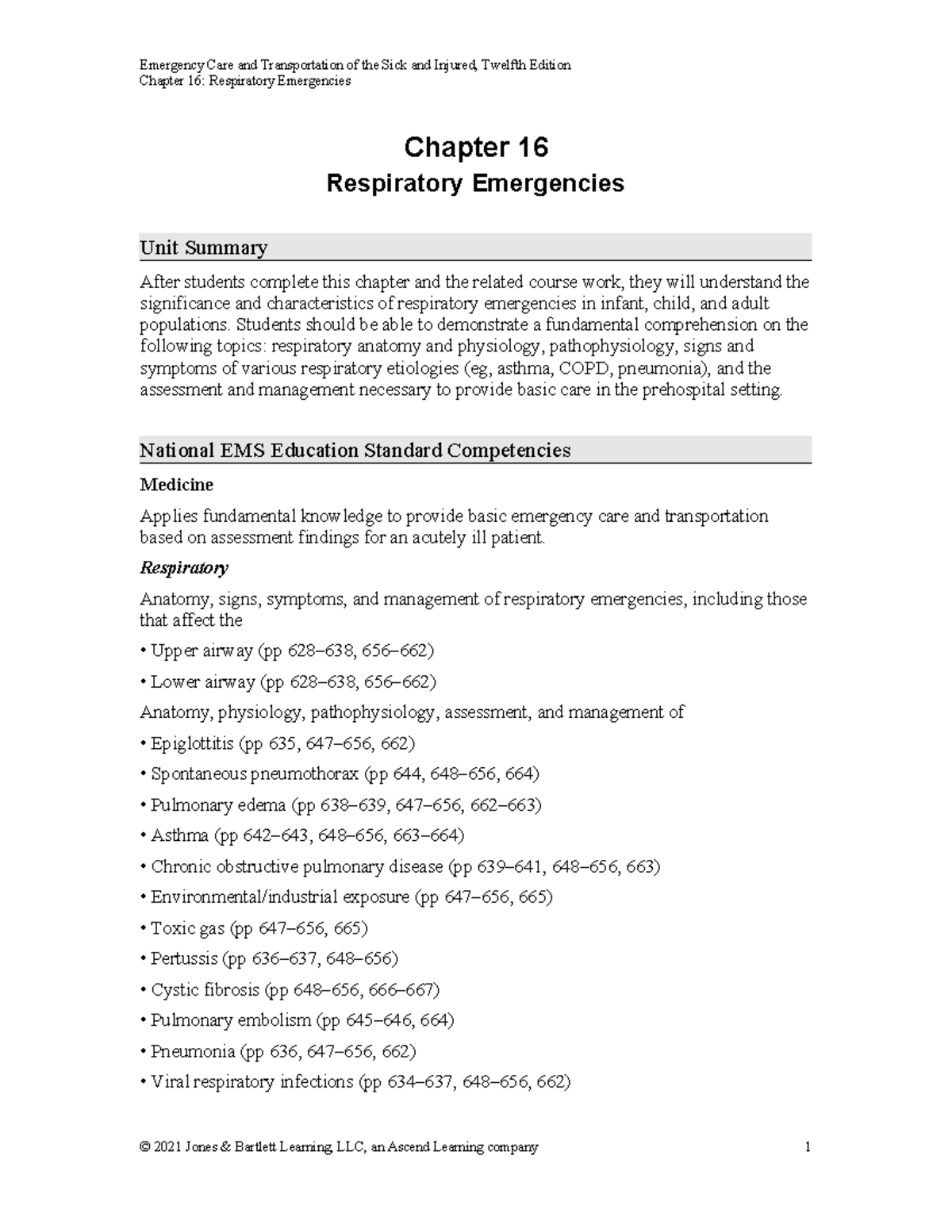 Emergency Care and Management of Respiratory Emergencies (EMS 202 ...