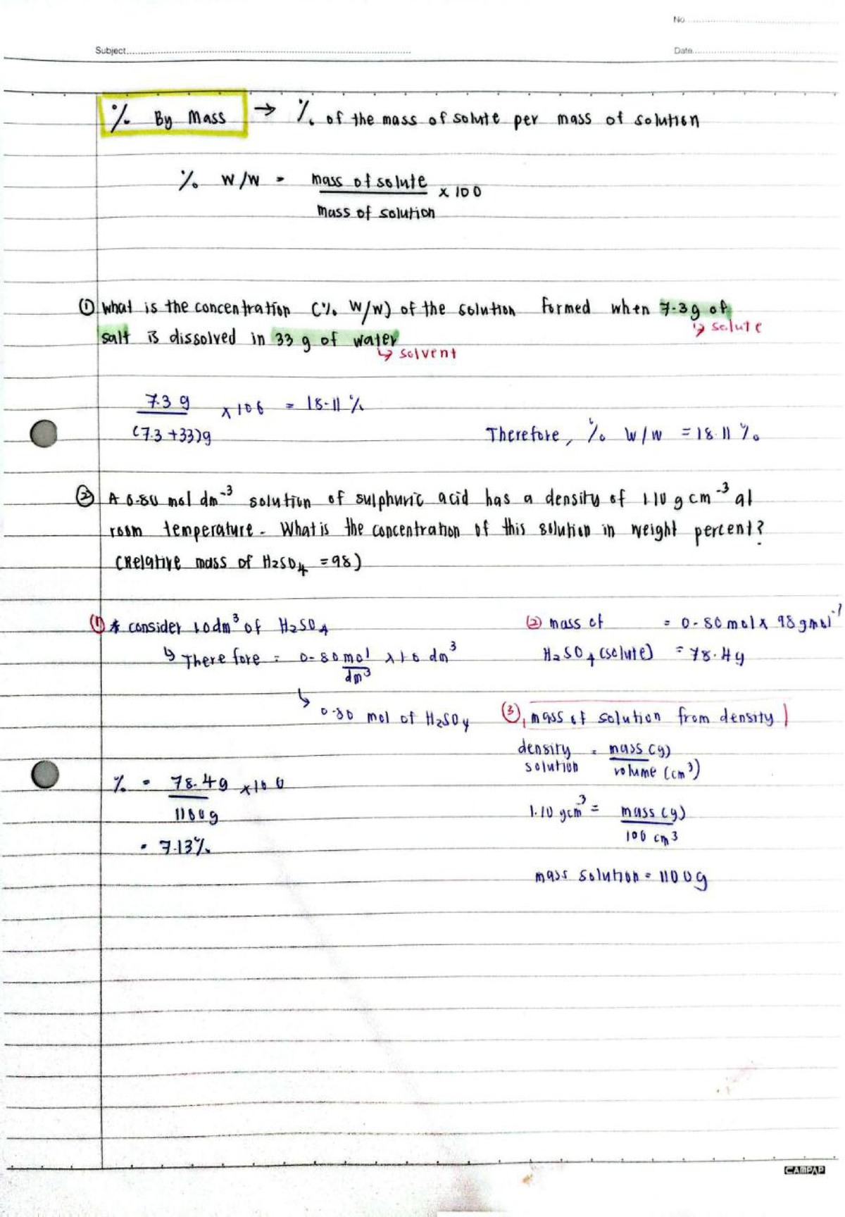Concentration Calculations for Solutions: Chem 101 Final Exam - Studocu