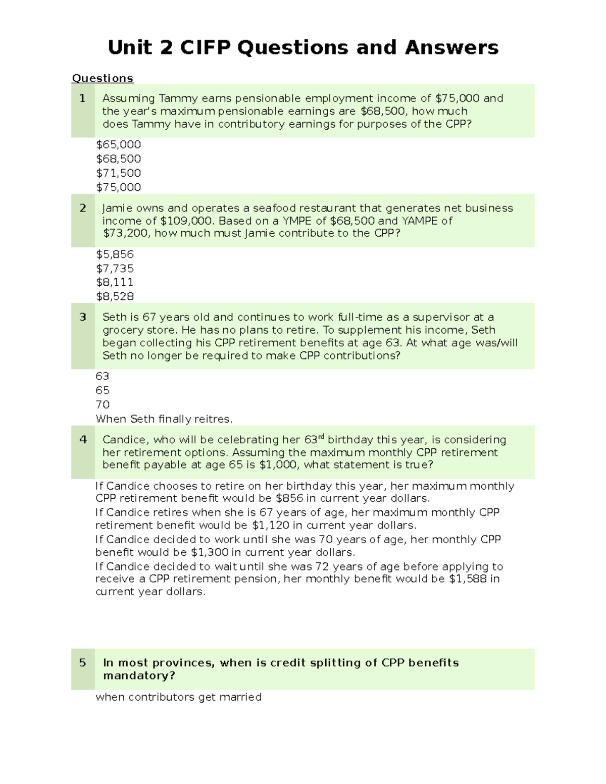 Unit 2- CIFP Website - CIFP Retirement Planning Certificate™ Course ...