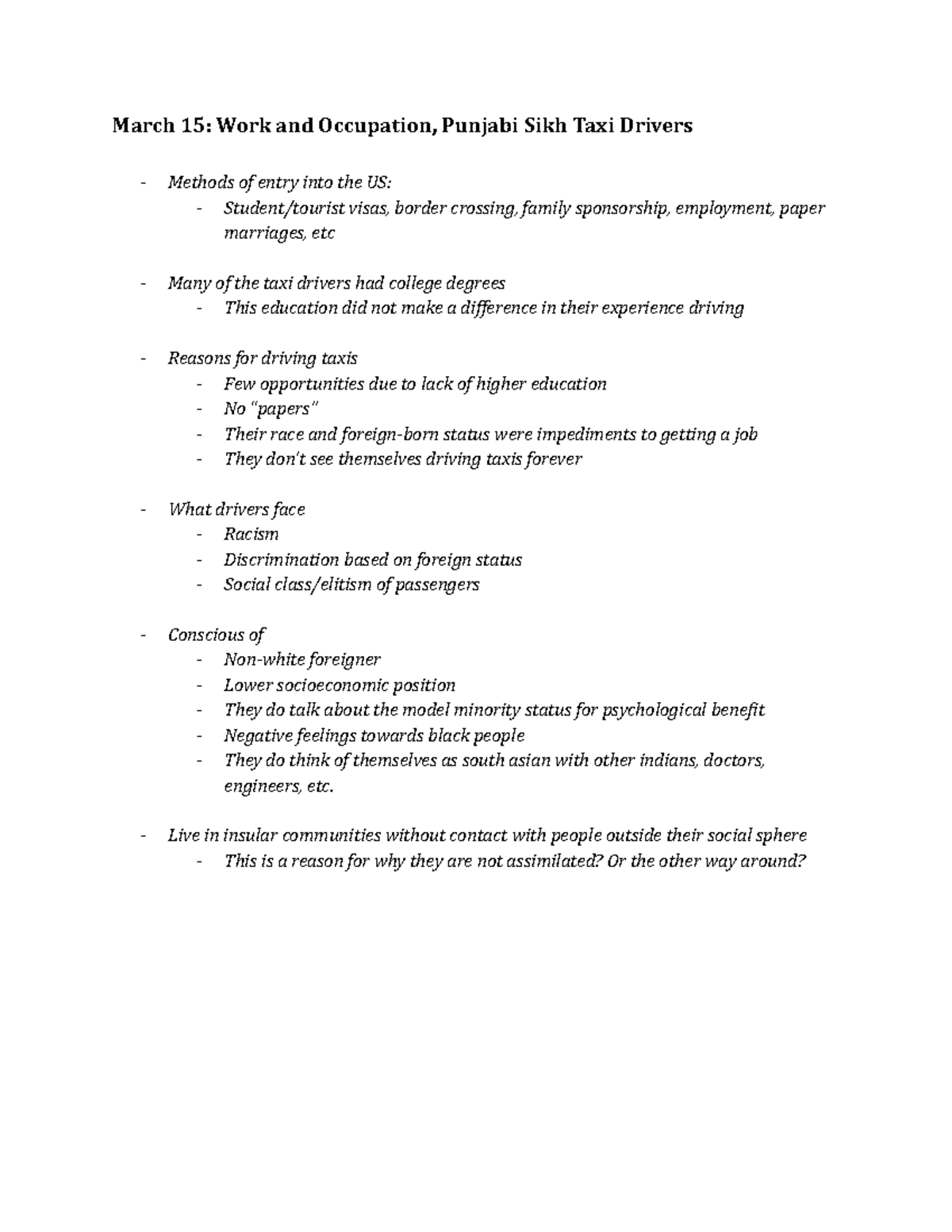 Class 15 Notes - Work and occupation in Asian American society - March ...