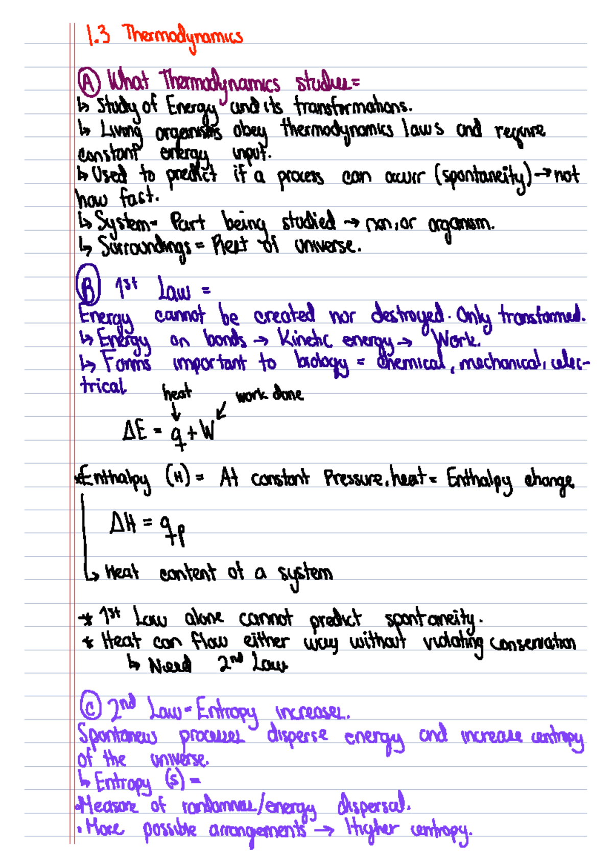 1.3 Thermodynamics A: Lecture Notes on Energy Transformations and Laws ...