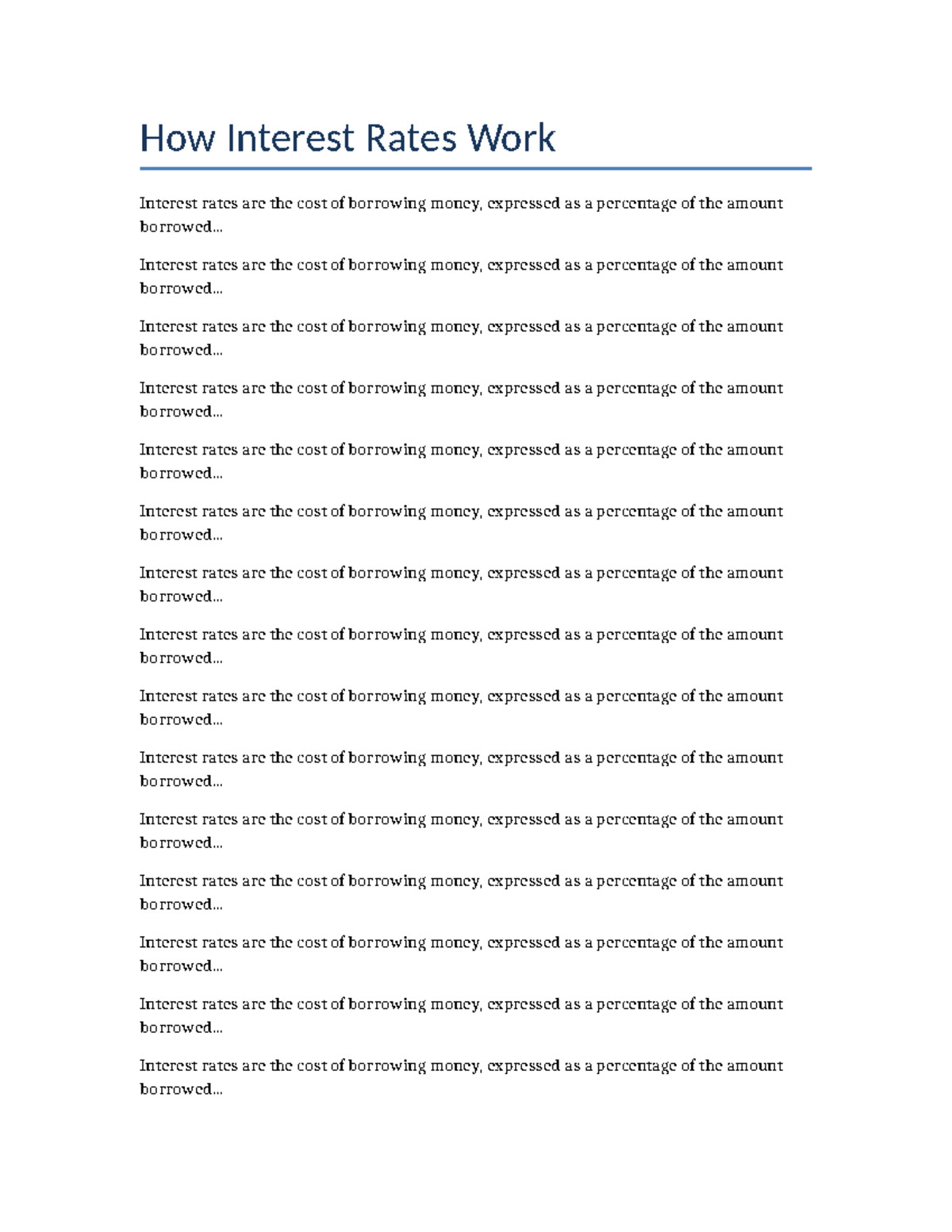 Understanding How Interest Rates Work: A Comprehensive Guide - Studocu