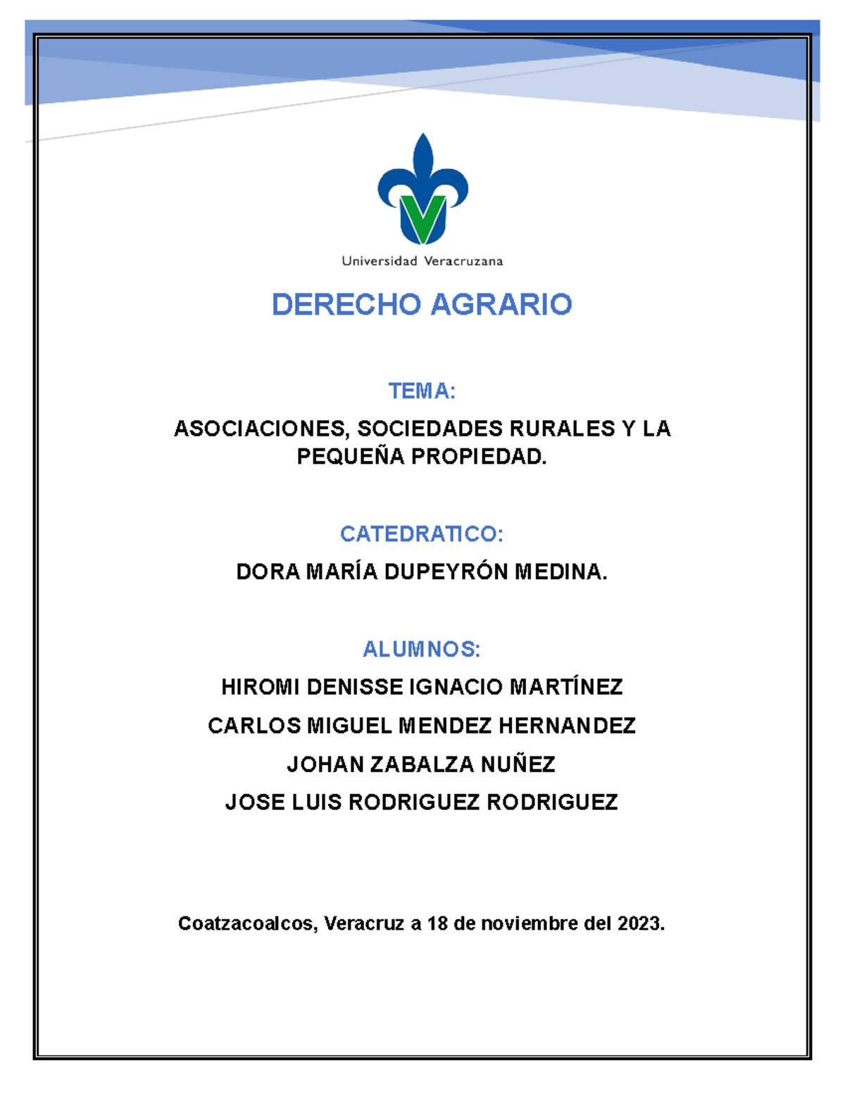 Unidad VIII: Asociaciones y Sociedades Rurales en Derecho Agrario - Studocu