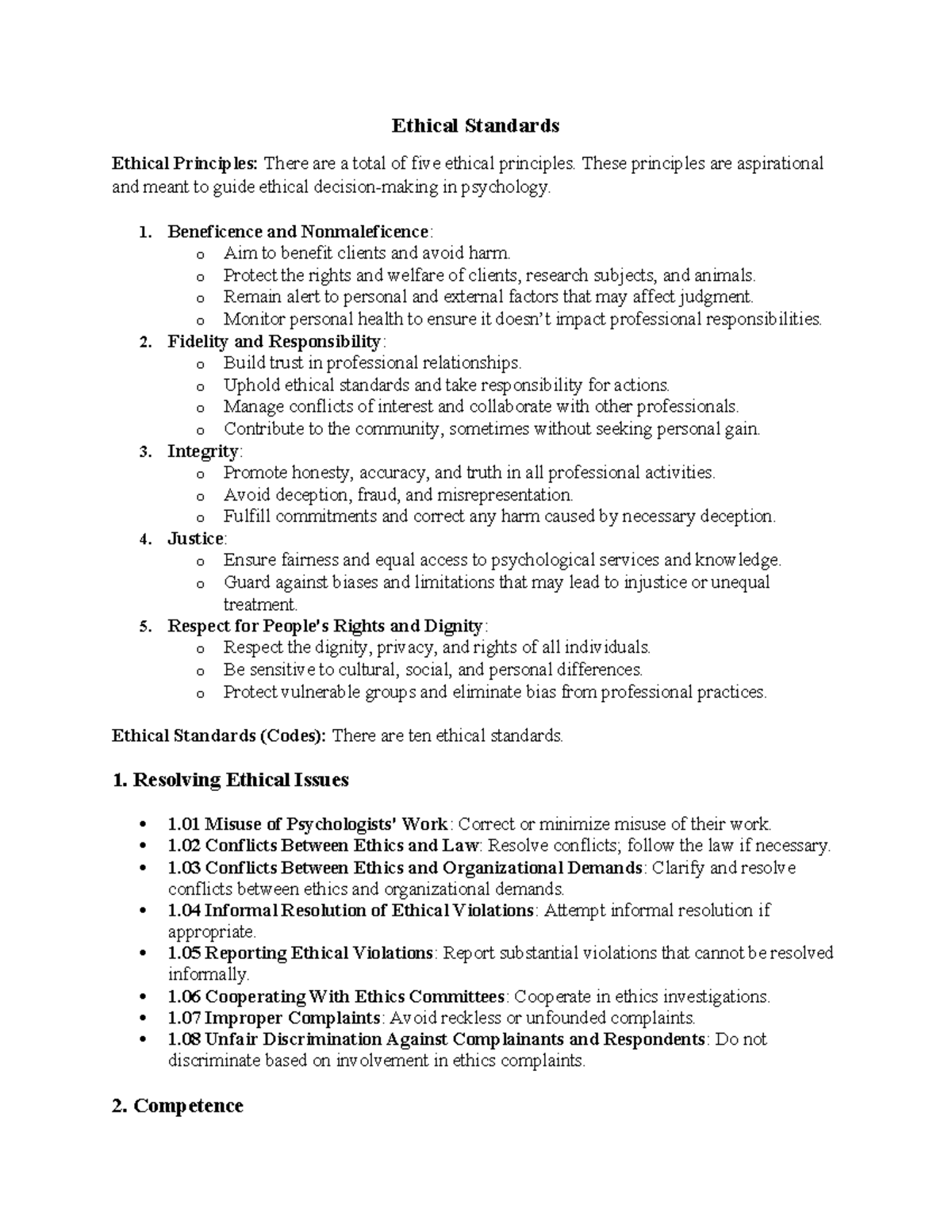 Ethical Standards in Psychology: Principles and Codes Explained - Studocu
