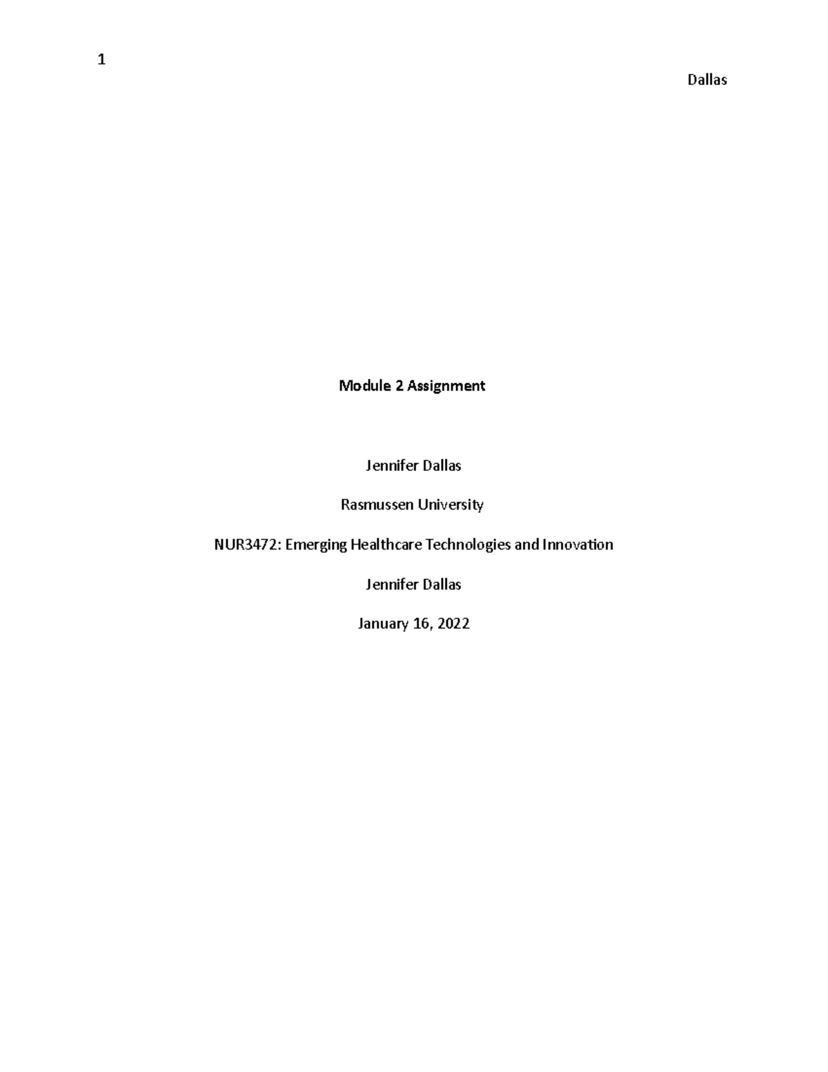 NUR3472 Module 2 Assignment: Impact of the LUCAS Device in CPR - Studocu