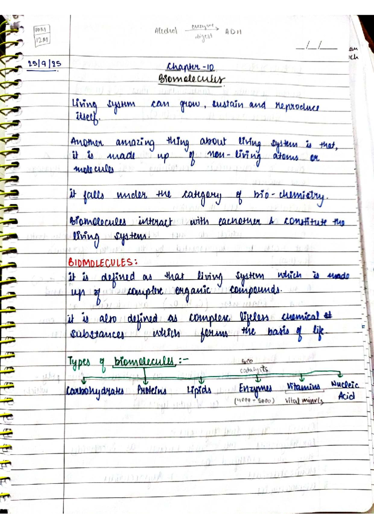 10M ADH Final Exam Notes on Biomolecules and Living Systems - Studocu