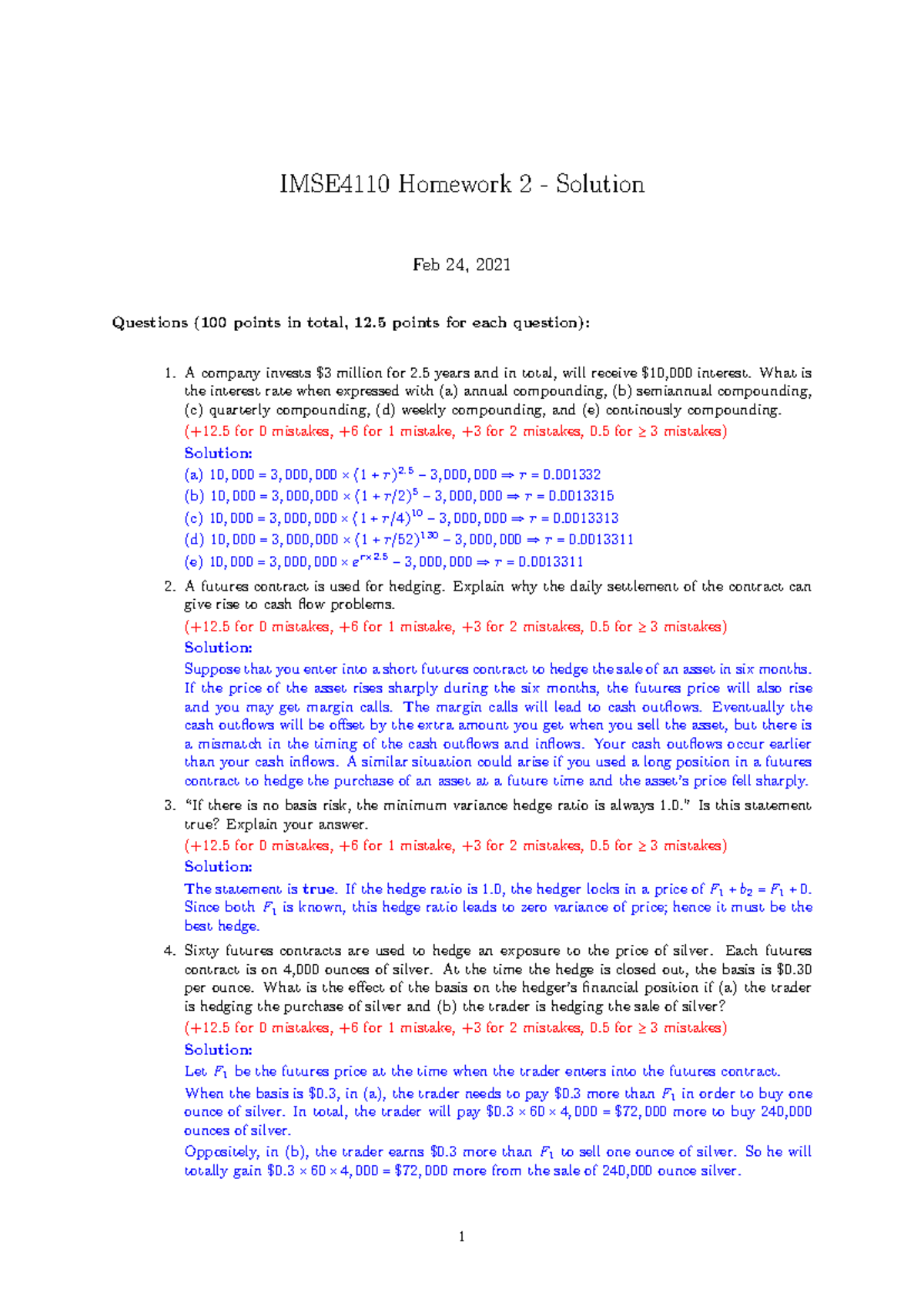 HW2 Solution 2021 - IMSE4110 Homework 2 - Solution Feb 24, 2021 ...