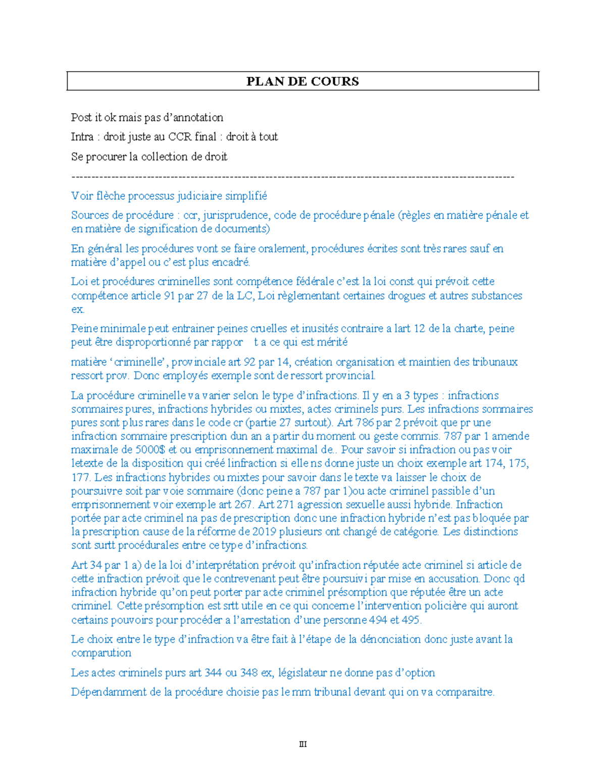 Plan de Cours Hiver 2025 : Droit Pénal et Procédures Criminelles - Studocu