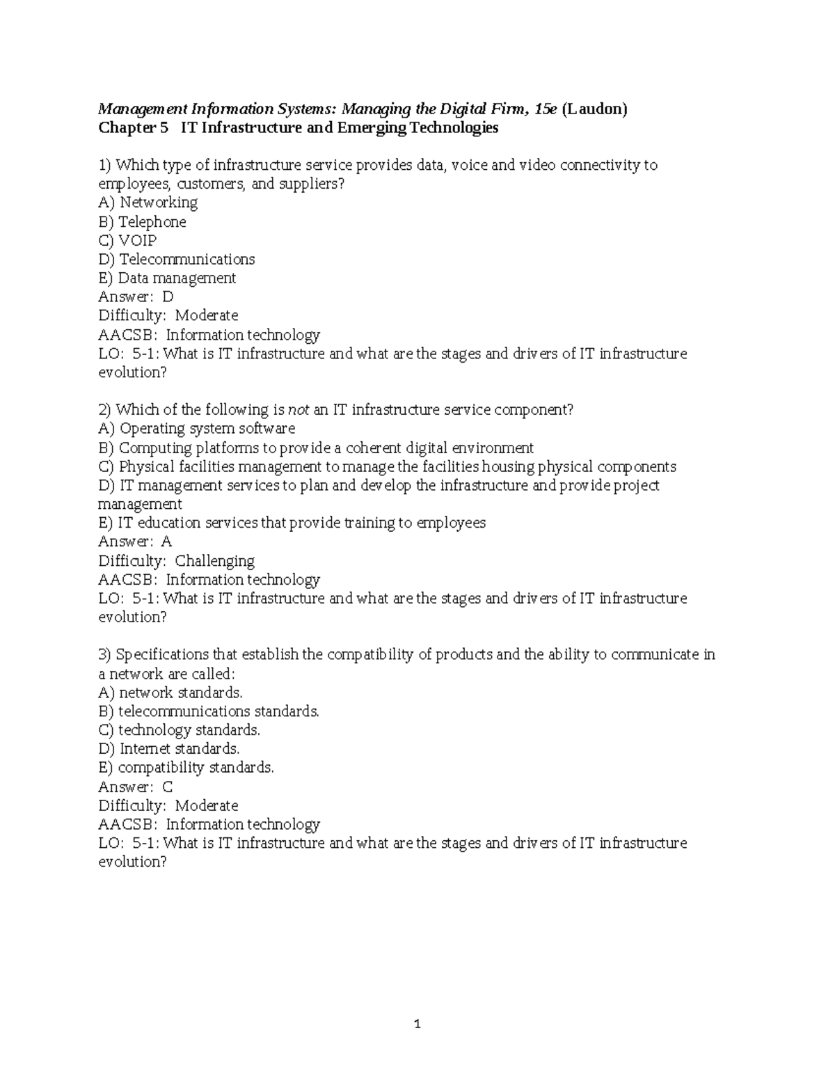 MIS 5 - Exam Notes on IT Infrastructure & Emerging Tech - Studocu