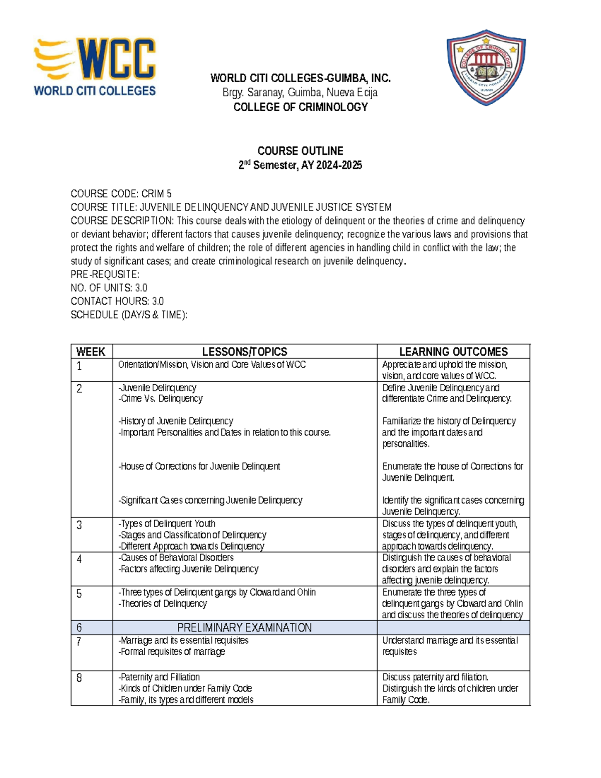 CRIM 5 Course Outline: Juvenile Delinquency & Justice System Notes ...