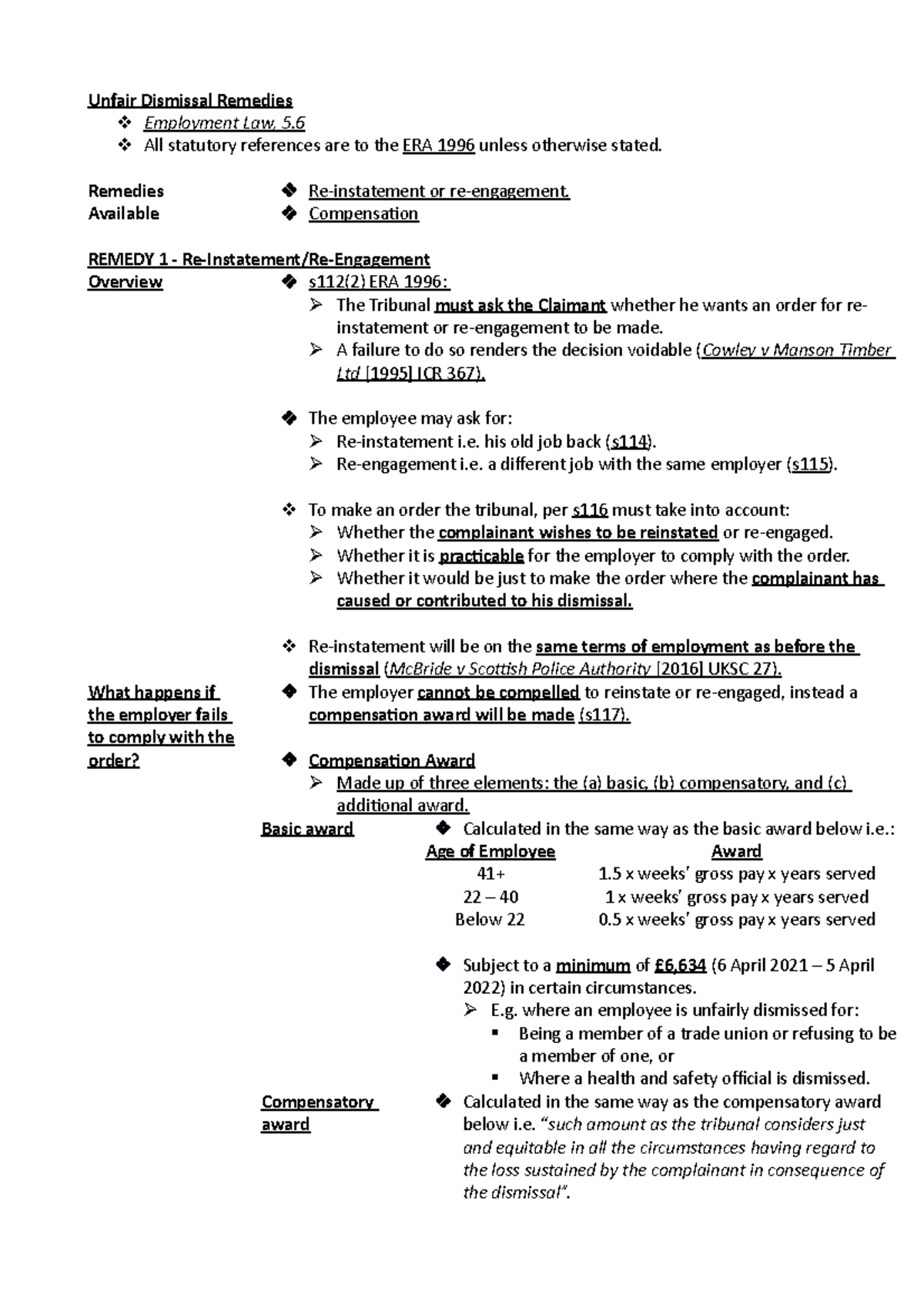 Unfair Dismissal Remedies in Employment Law (5): Key Insights and ...