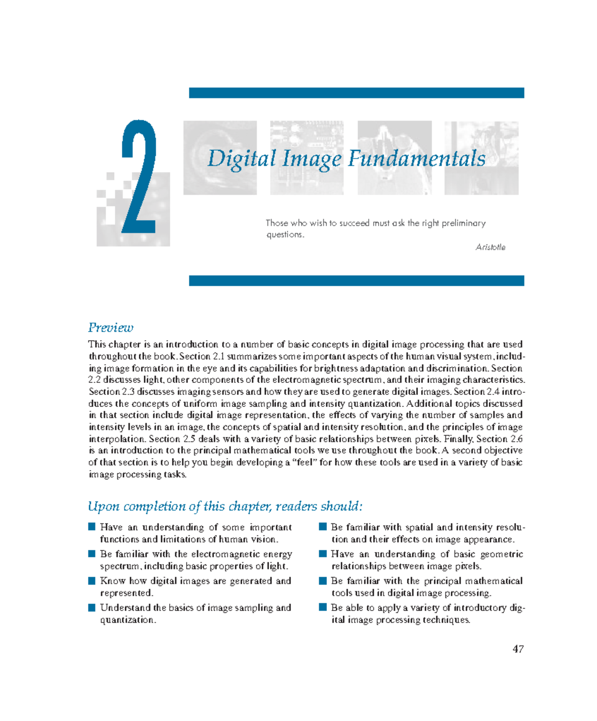 Chapter 2: Digital Image Fundamentals (DIP 4E) - Key Concepts and ...