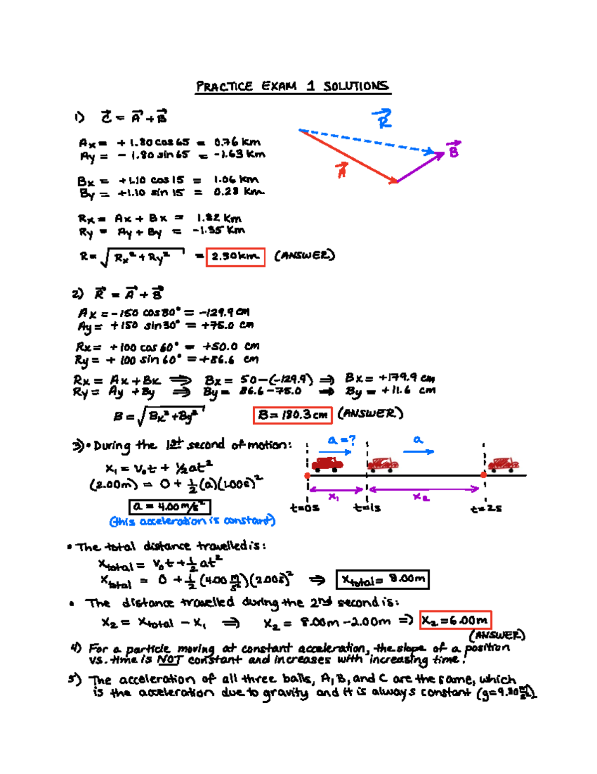 Midterm 1 Practice Exam Solutions for Course Sol Ex1 203 - Studocu