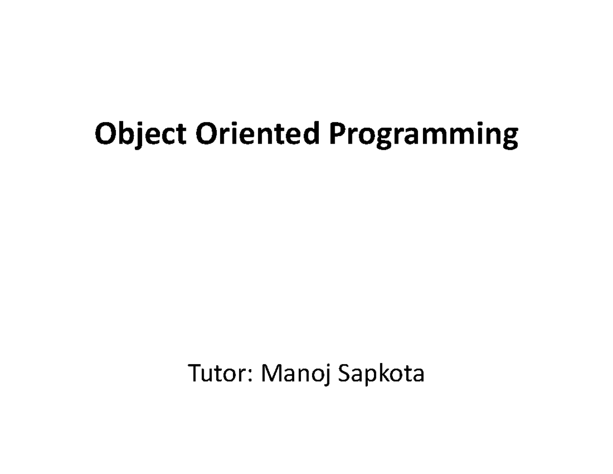OOP Extended 1: Key Concepts in C Programming and Pointers - Studocu
