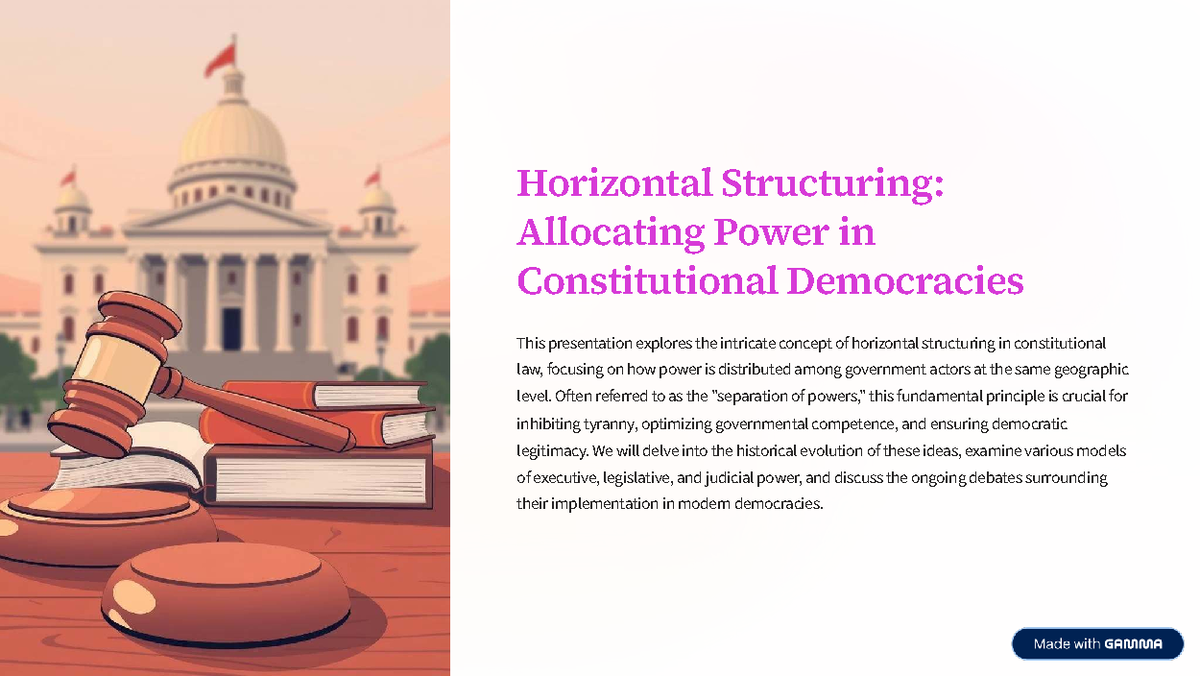 Horizontal Structuring: Power Allocation in Constitutional Democracies ...