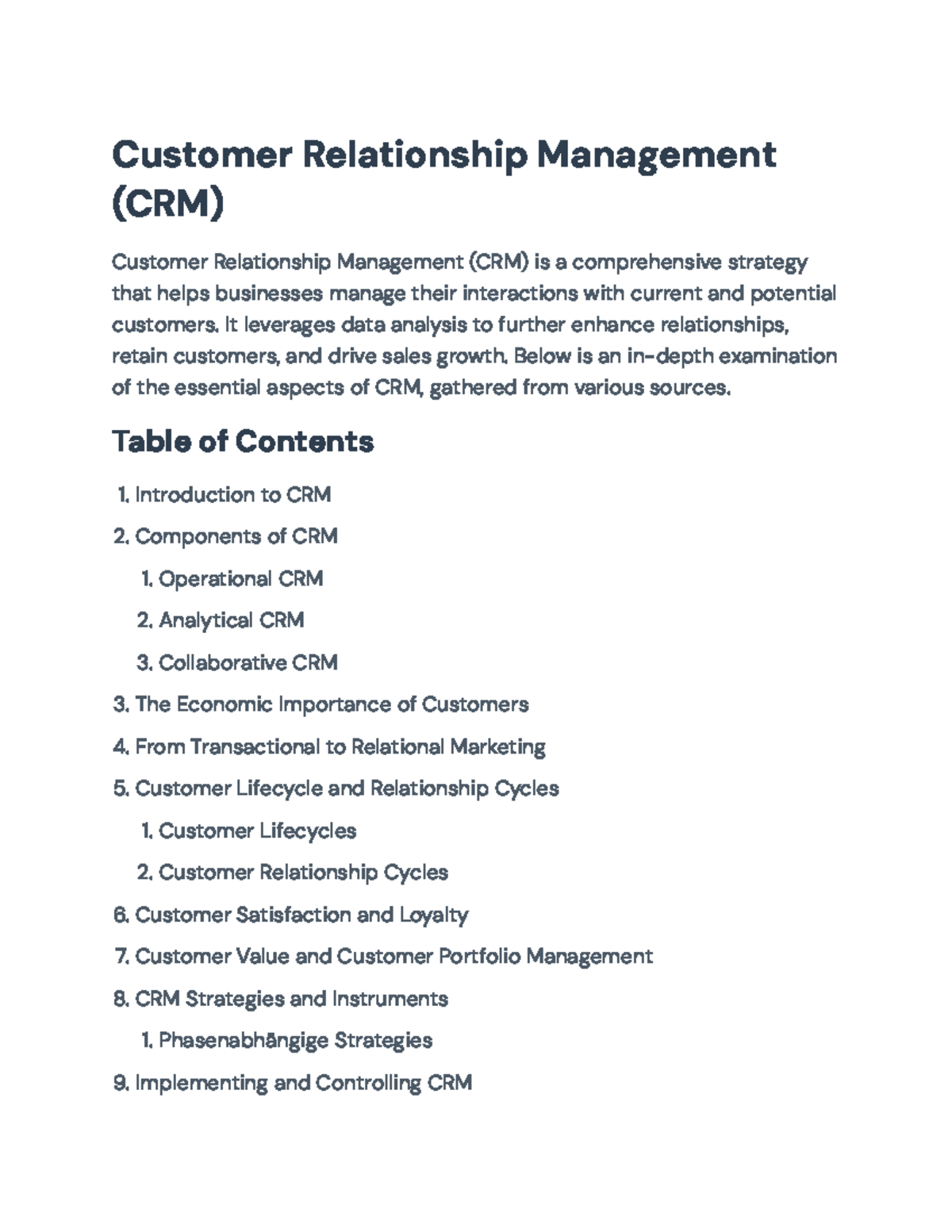 CRM Strategies and Insights: A Comprehensive Overview - Customer ...
