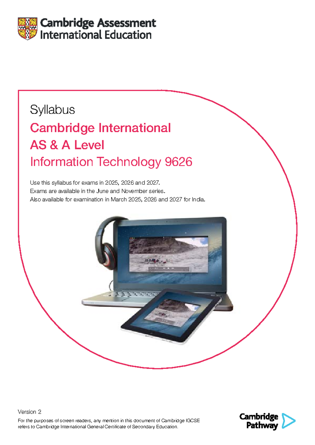 Cambridge International AS & A Level IT 9626 Syllabus Overview for 2025 ...