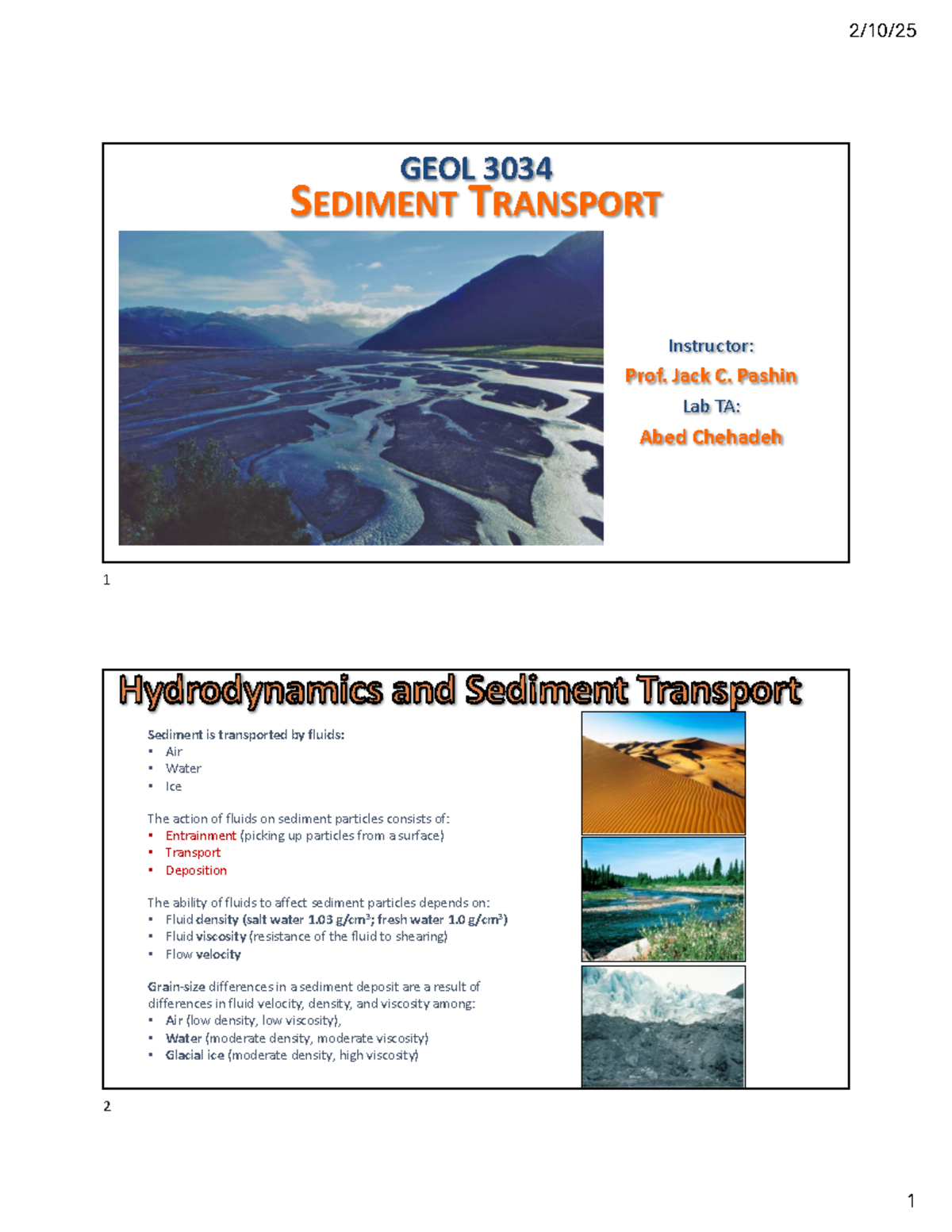 Final Exam Study Guide for GEOL 3034: Sediment Transport Concepts - Studocu