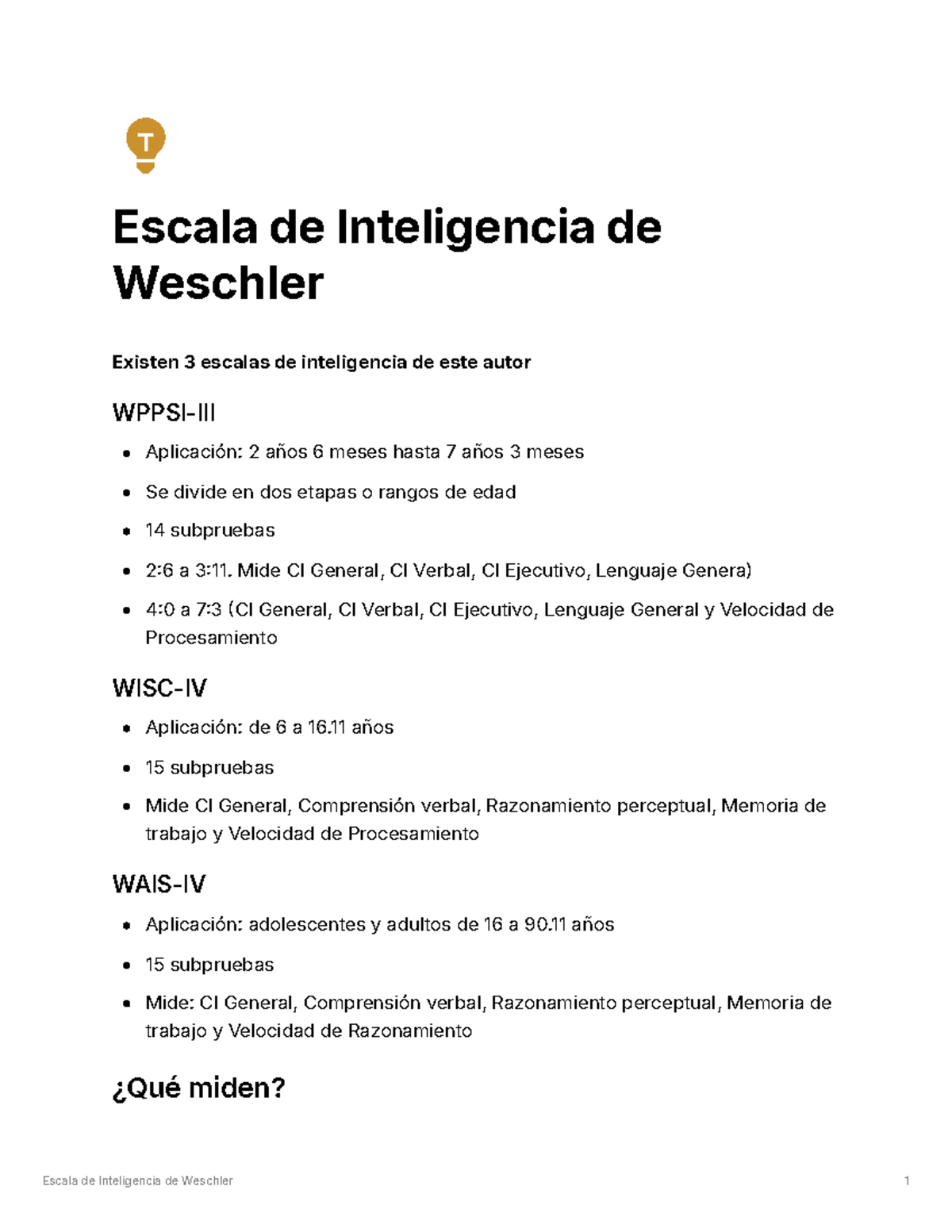 Escala de Inteligencia de Weschler - Escala de Inteligencia de Weschler ...