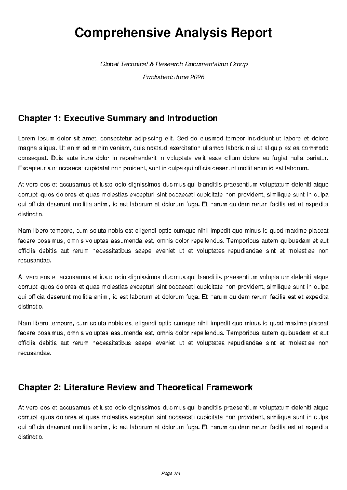 Comprehensive Analysis Report: Chapters 1-4 Overview - Studocu