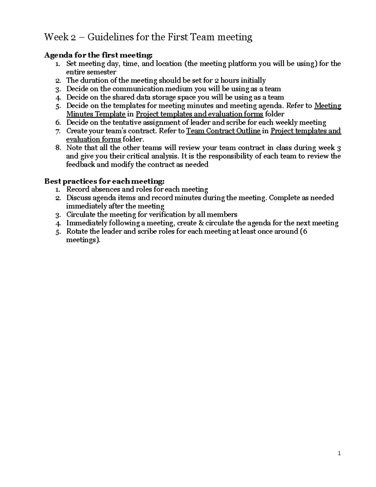 Week 2 Guidelines for project tasks - 1 Week 2 – Guidelines for the ...