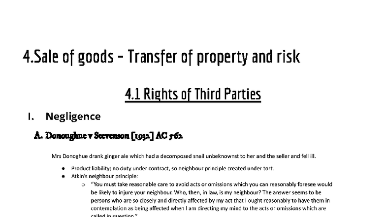 Commercial Law: Sale of Goods - Transfer of Property & Risk (4.SOGO ...