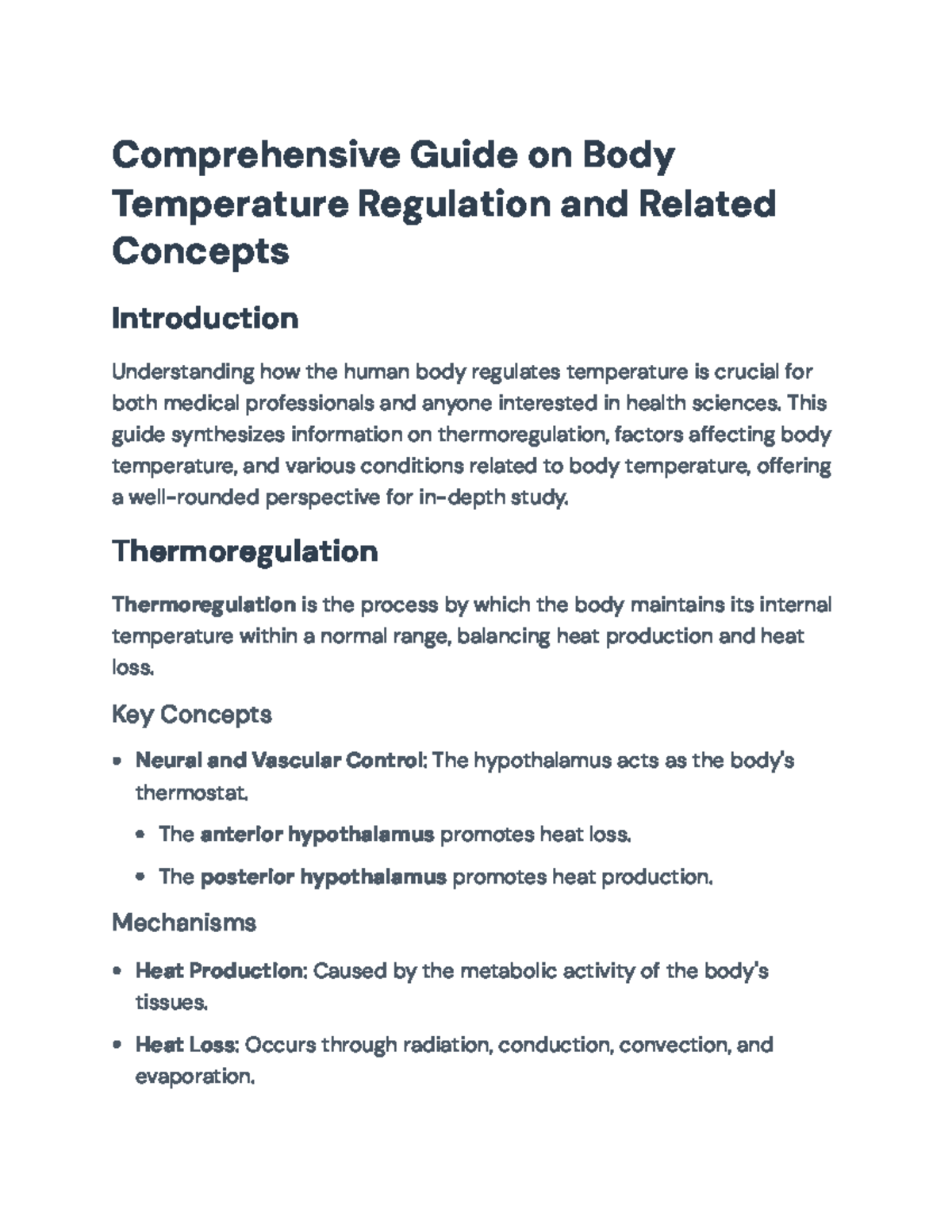 Comprehensive Guide to Body Temperature Regulation and Assessment ...