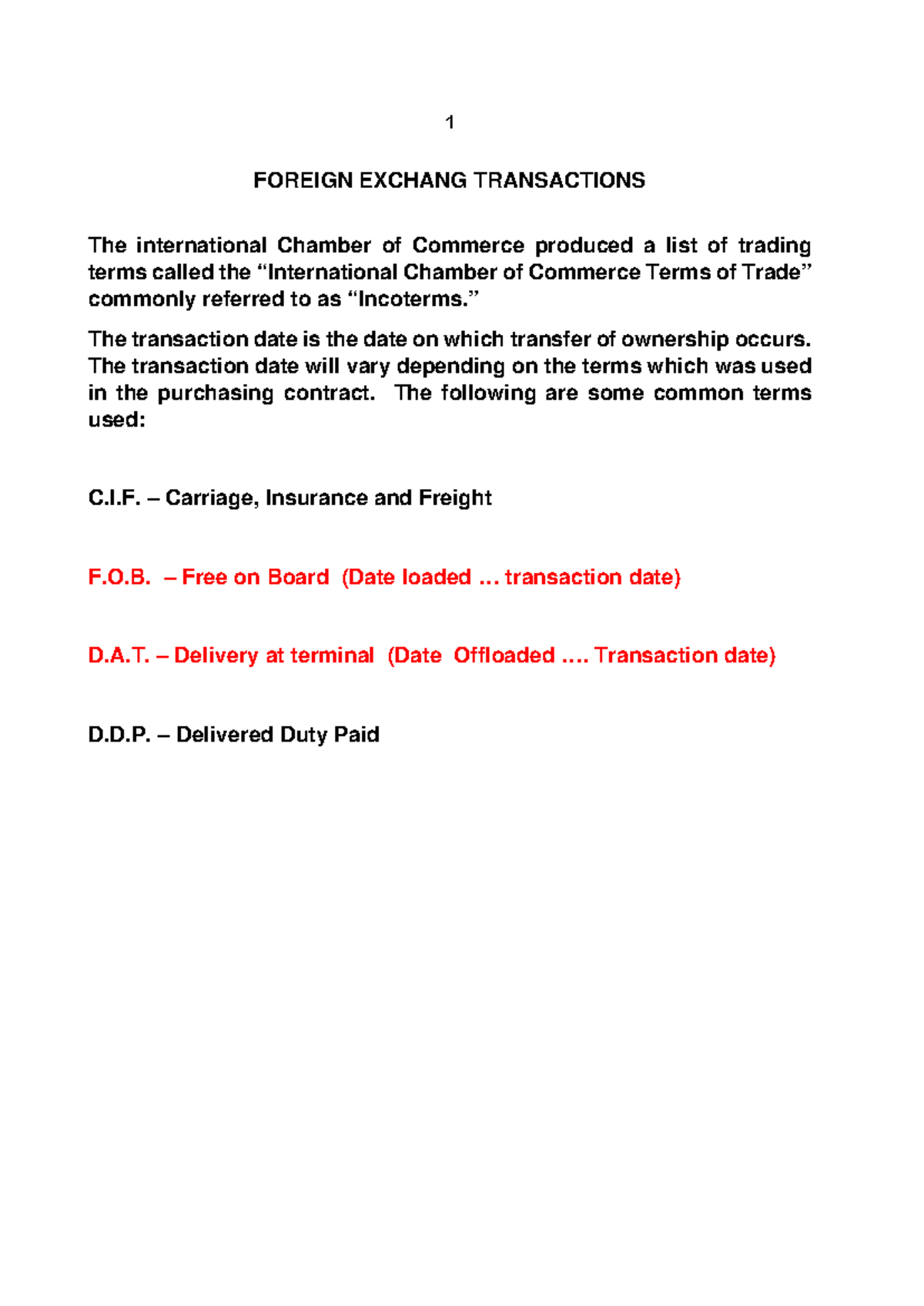 Notes FOR Forex Q1 and Q2 (for online teaching) - FOREIGN EXCHANG ...