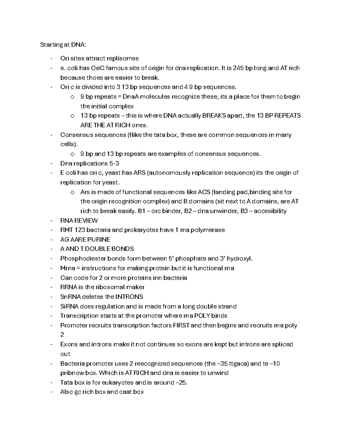RNA Transcription and DNA Replication in E. coli: RMT 123 Overview ...