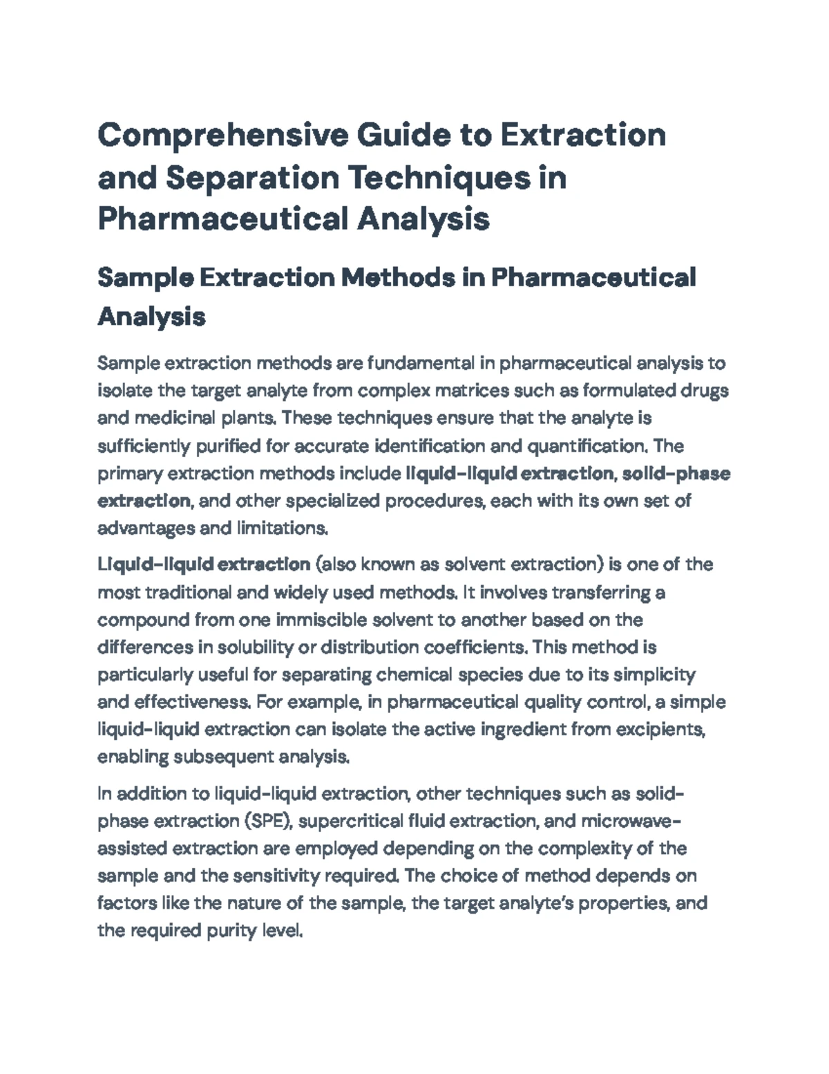 Comprehensive Guide to Pharmaceutical Analytical Techniques (PHAR 101 ...