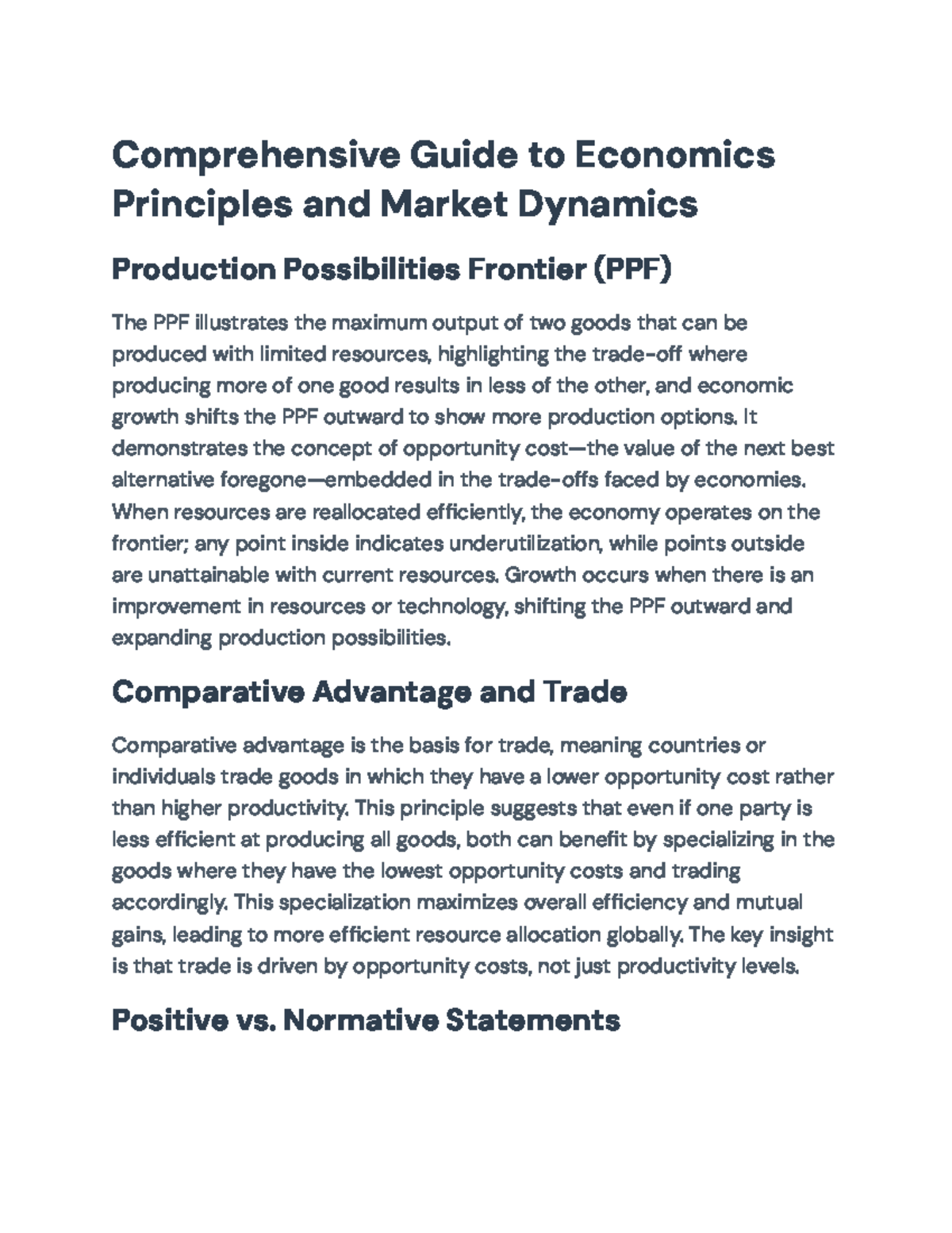 Comprehensive Economics Guide: Principles and Market Dynamics ...