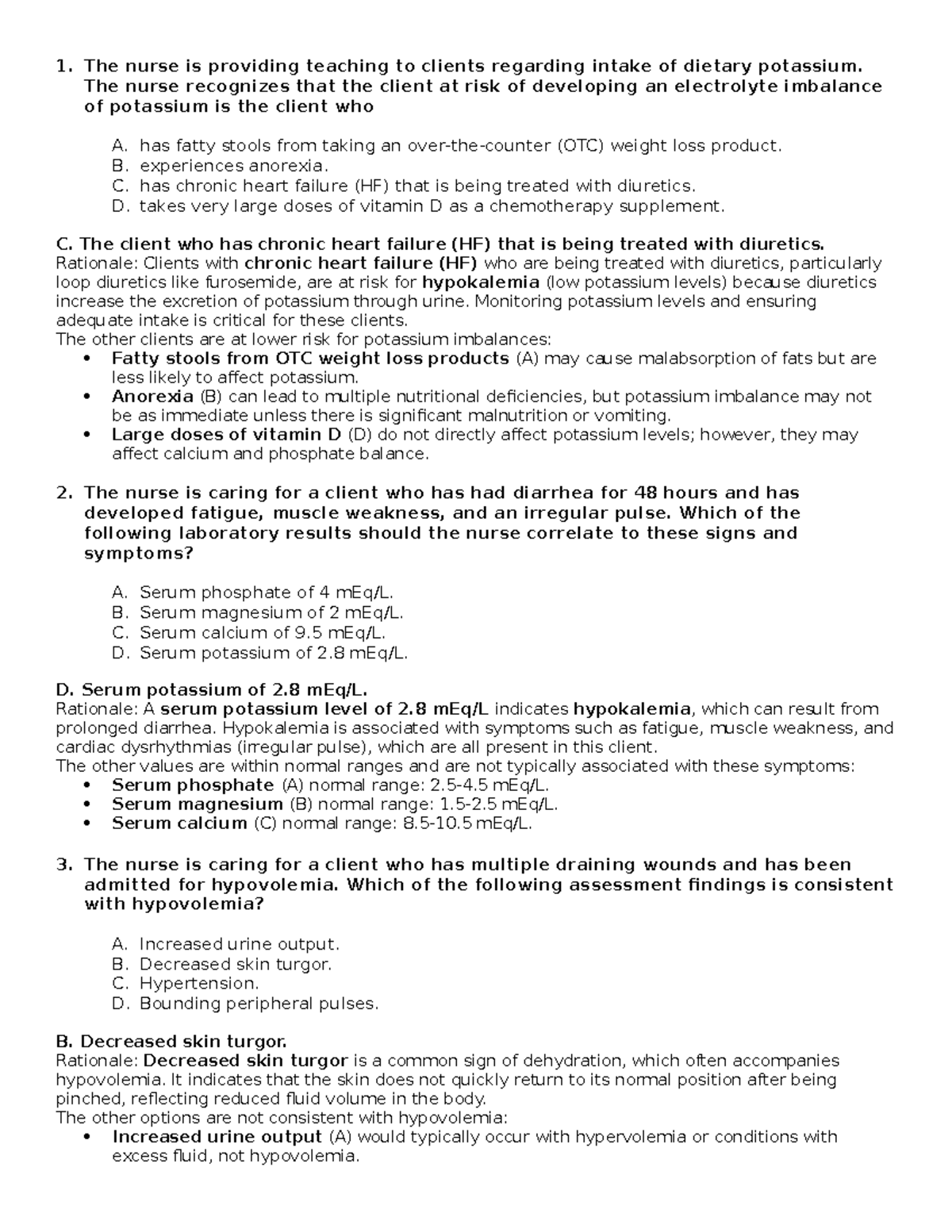 EXAM 4 Q&A NSG3100 - Exam 4 practice questions & answers - 1. The nurse ...