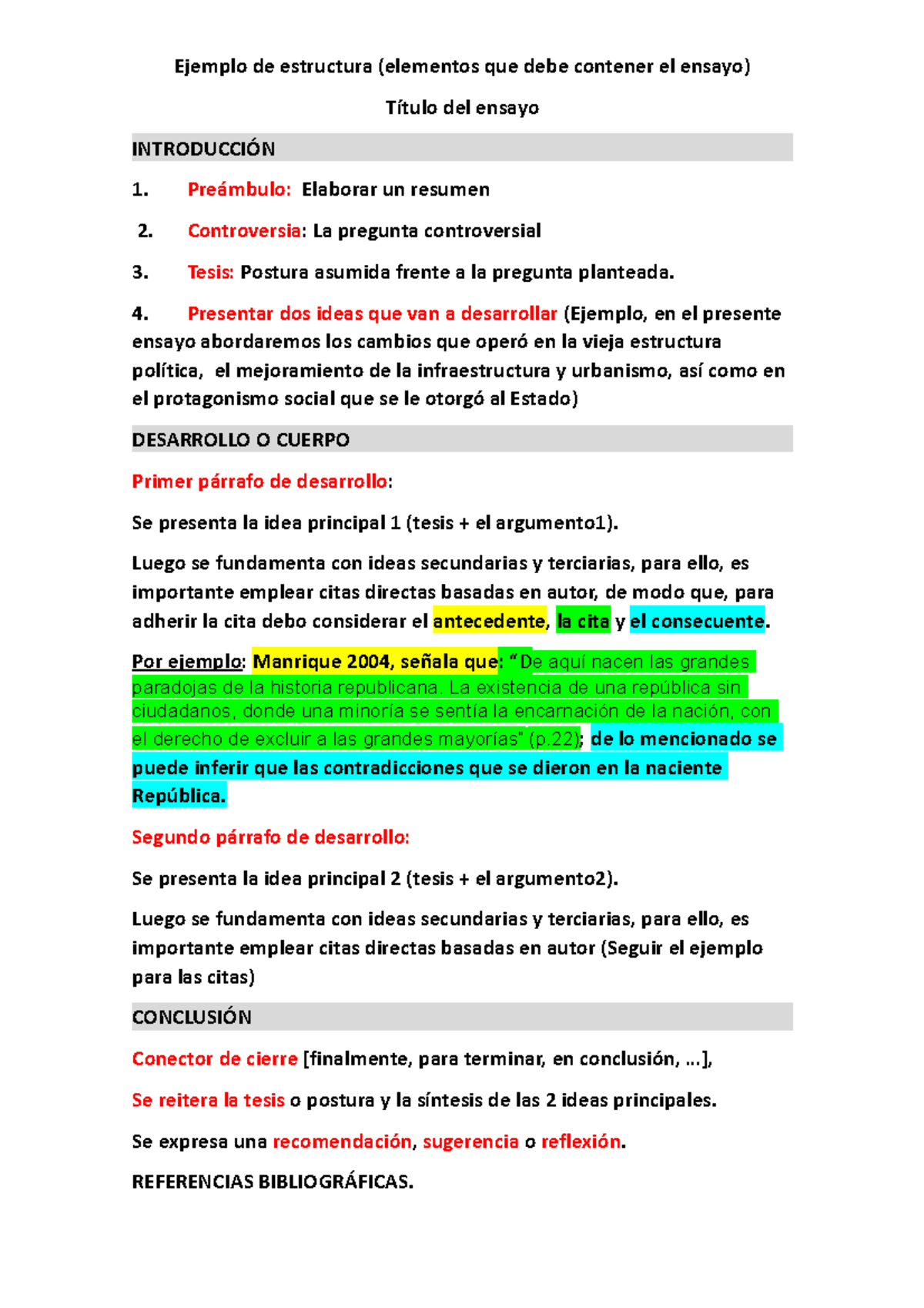 Estructura del Ensayo: Desarrollo y Referencias (4set23) - Document Preview
