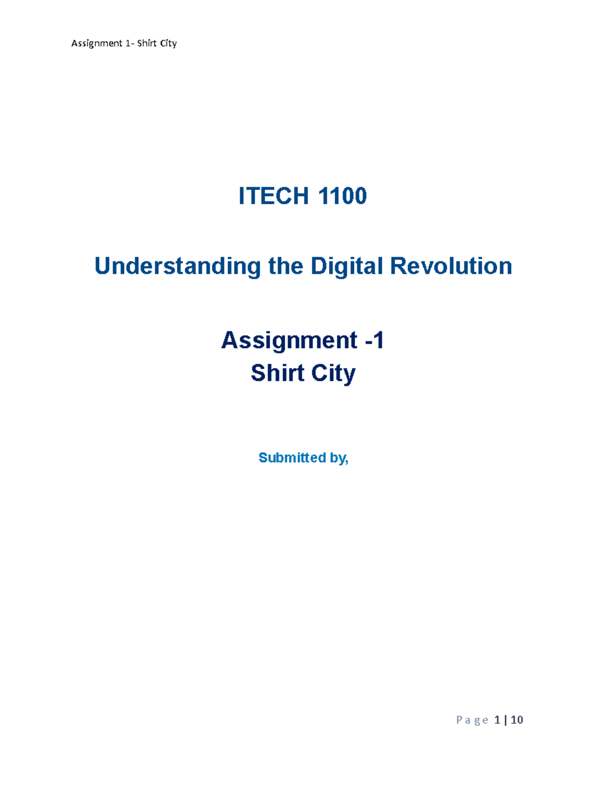 ITECH 1100 - Assignment 2 - ITECH 1100 Understanding the Digital ...