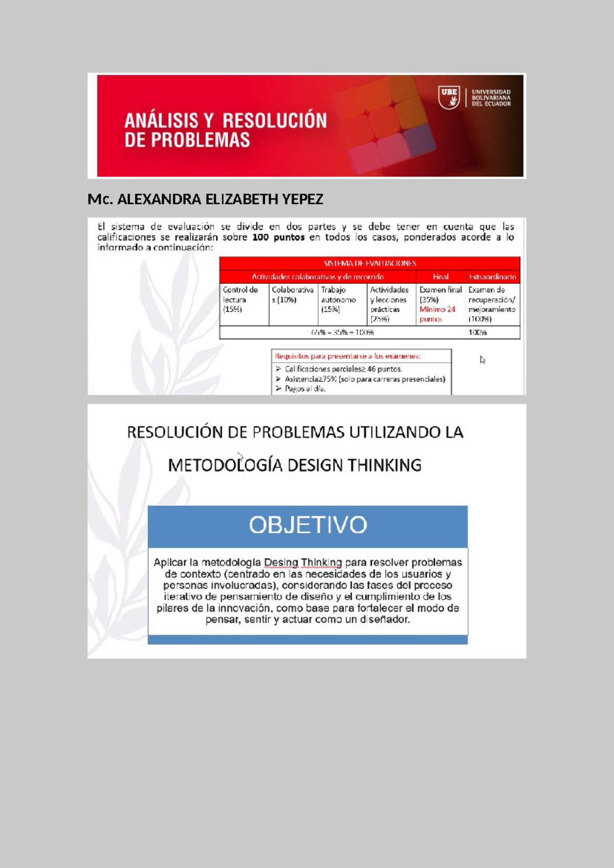 Análisis y Resolución de Problemas con Design Thinking - UBE - Studocu
