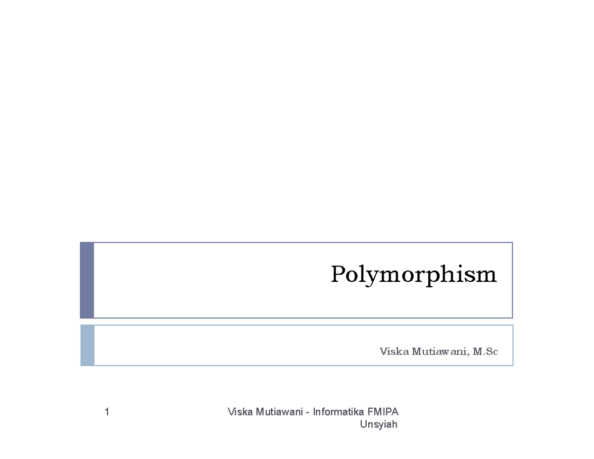 11-Polymorphism: Understanding Static and Dynamic Binding in Java - Studocu