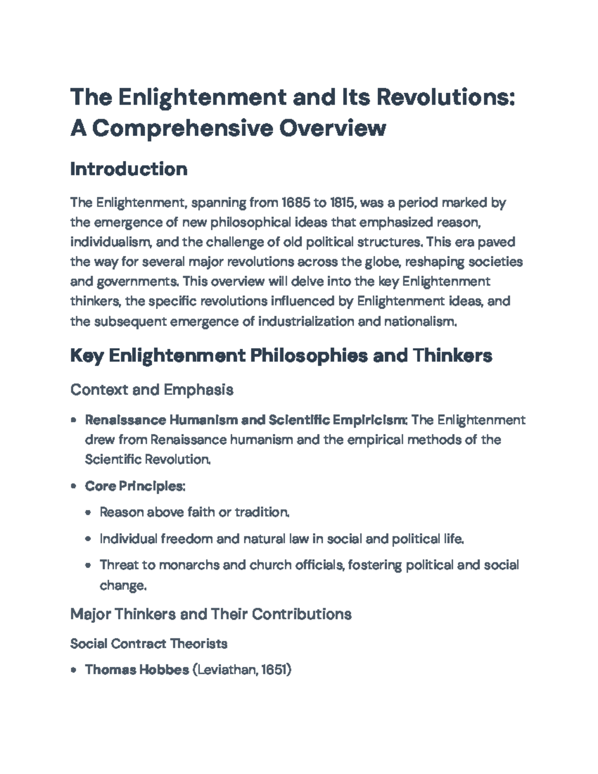 The Enlightenment and Its Revolutions: Impact on Modern Society and ...