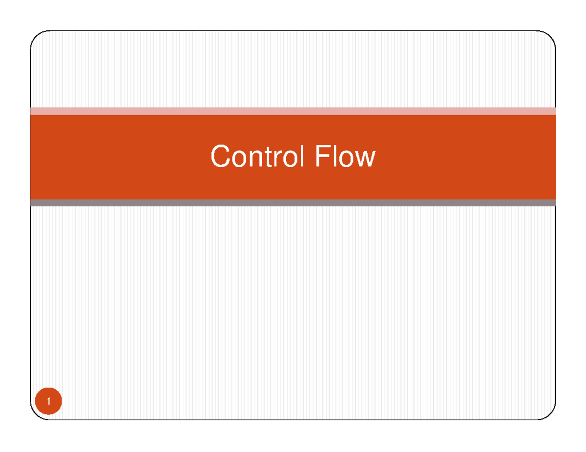 Control Flow Concepts and Exception Handling (CS101) - Studocu