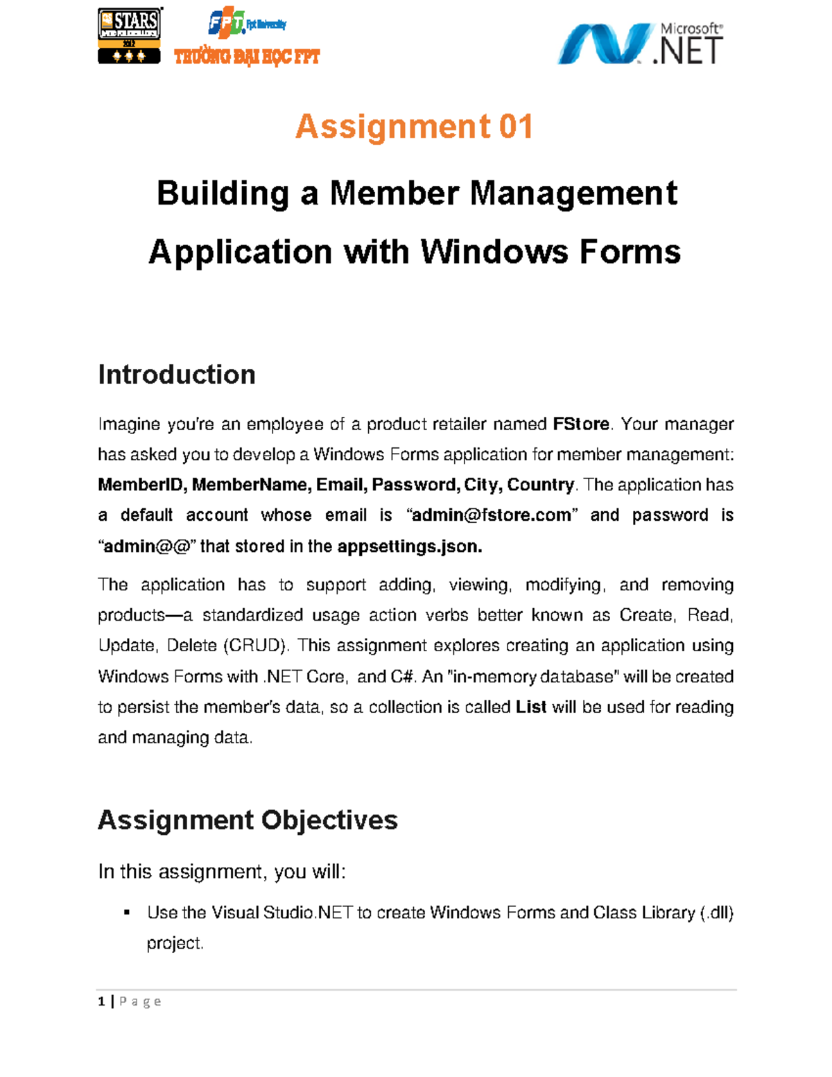Assignment 01 Member Management - Assignment 01 Building a Member ...