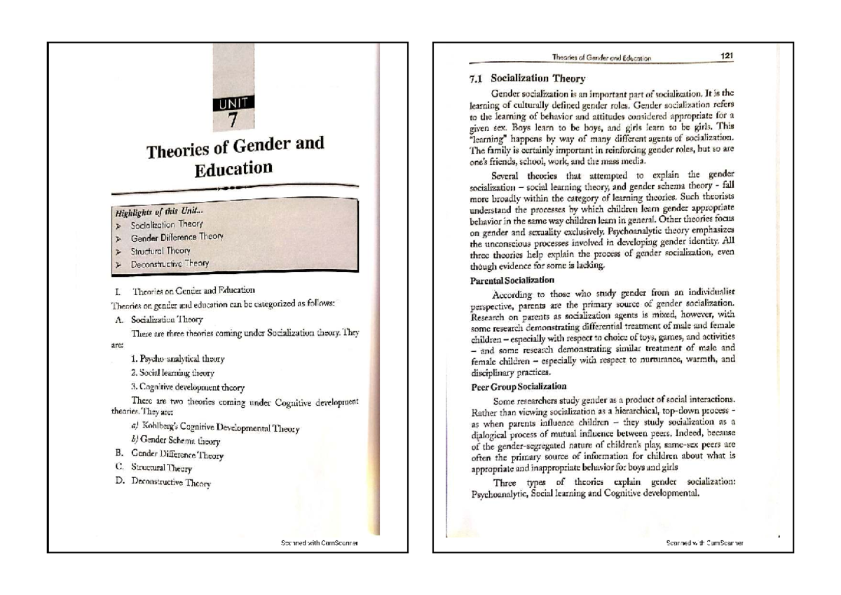 Theories of Gender and Education: Key Concepts and Insights (GEN-117 ...