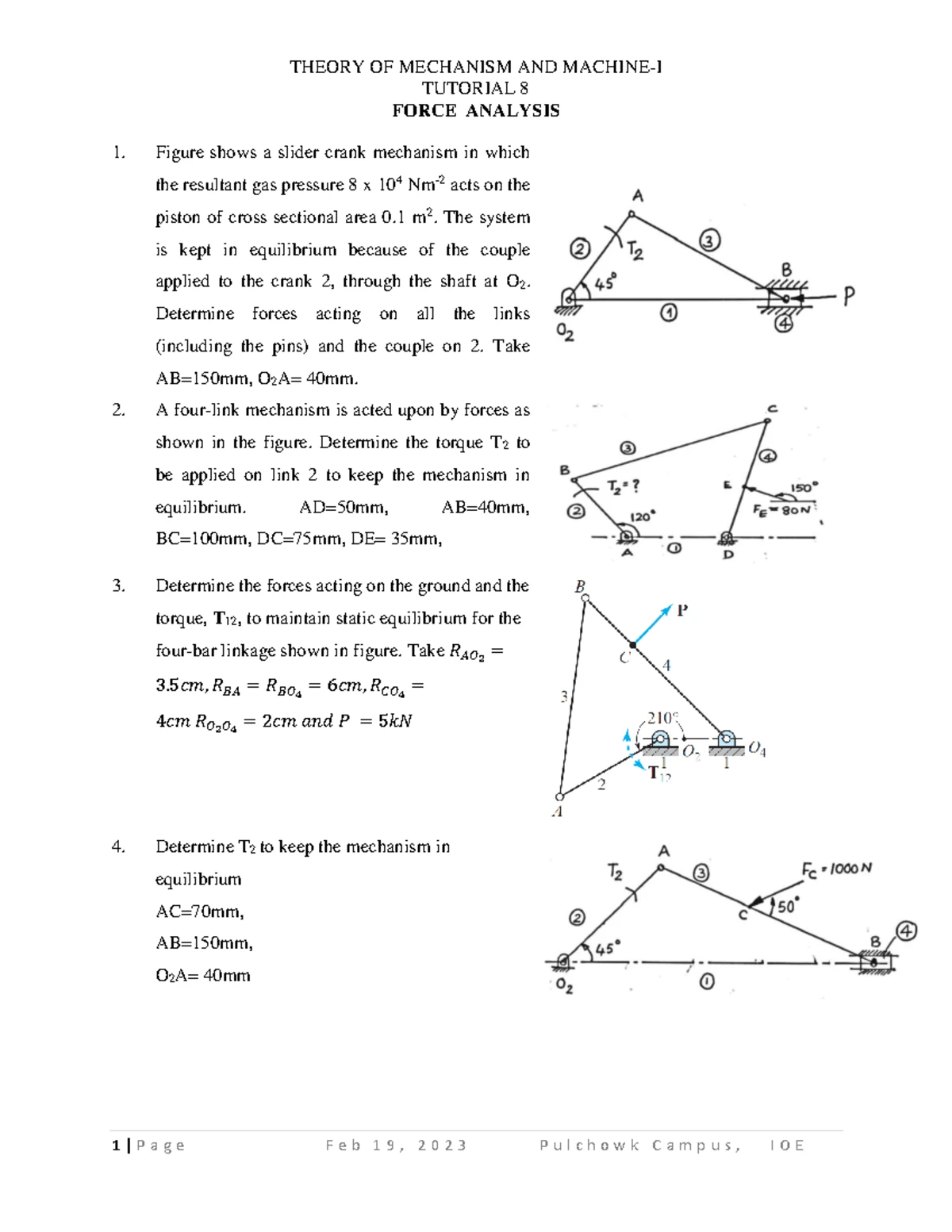 Tutorial 2a: Velocity Analysis in Theory of Mechanism and Machine-I ...