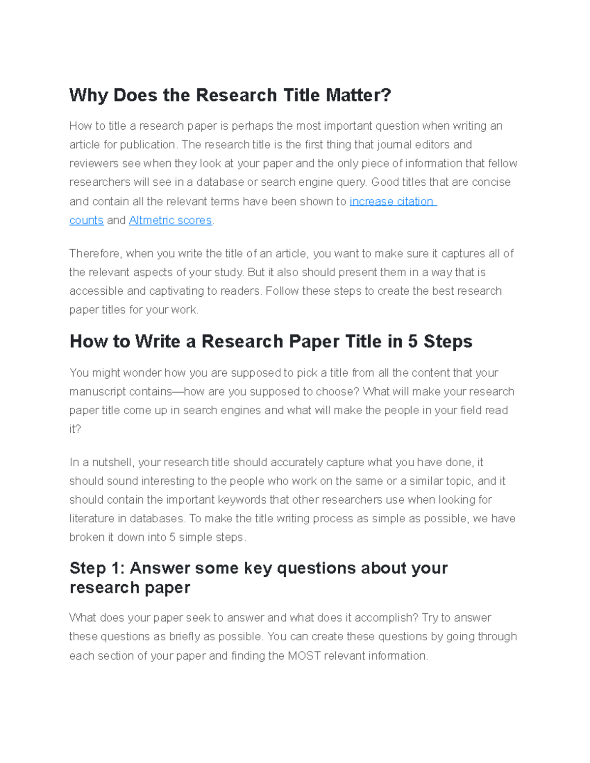 Effective Research Titles: A Step-by-Step Guide to Success - Studocu