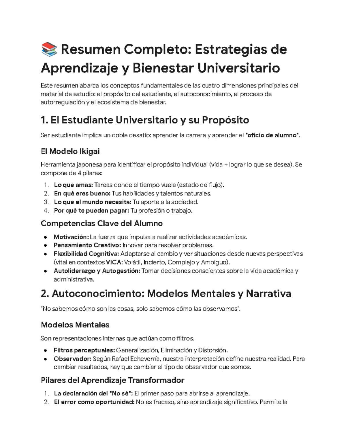 Resumen Completo: Estrategias de Aprendizaje y Bienestar Universitario ...