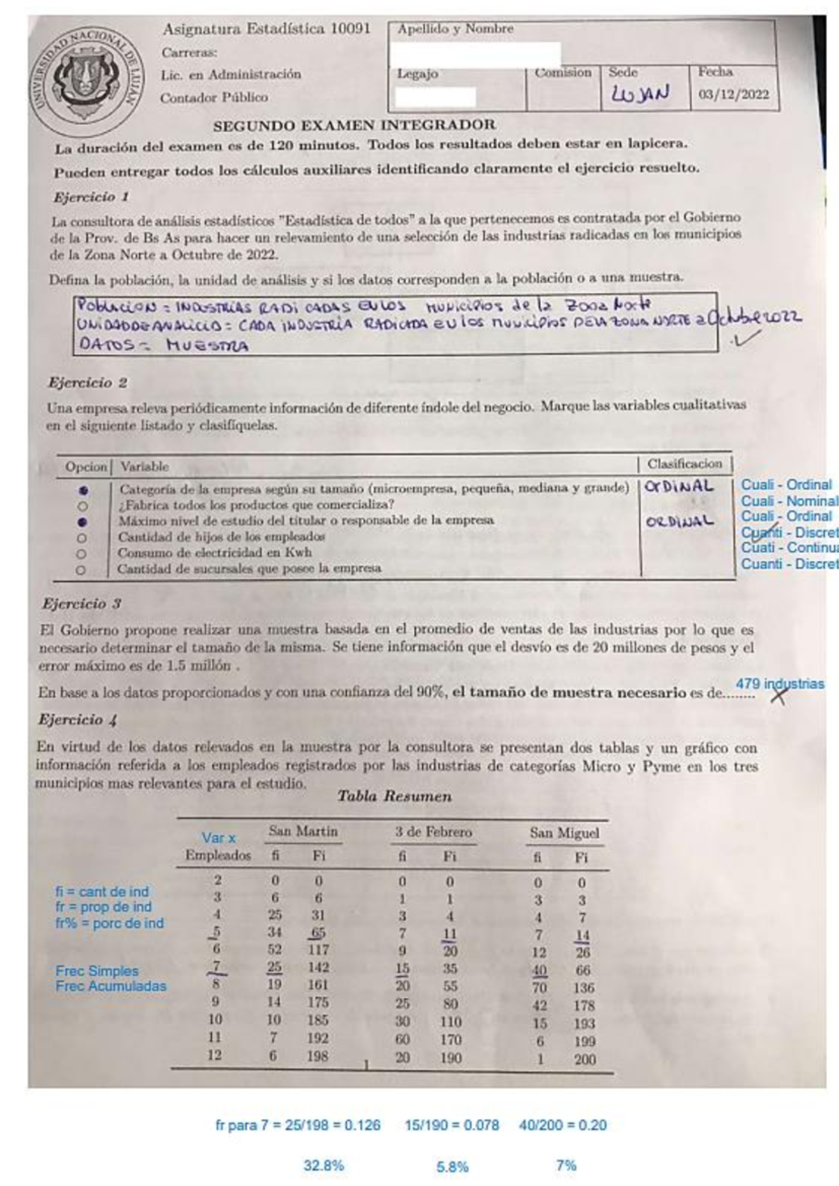 2do Parcial Integrador - Estadística 10091: Análisis de Datos Industriales - Document Preview