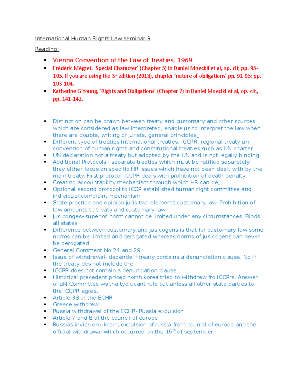 International human rights law seminar 3 - International Human Rights ...