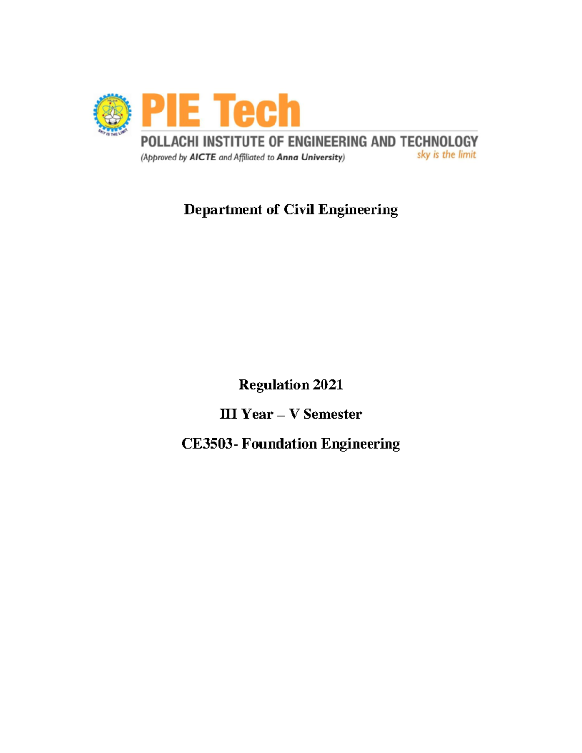 CE3503 - Foundation Engineering Course Notes and Guidelines - Studocu